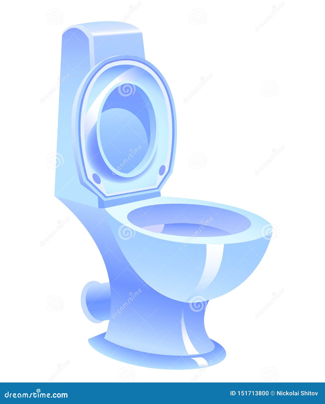 Blue toilet bowl stock vector. Illustration of water 151713800