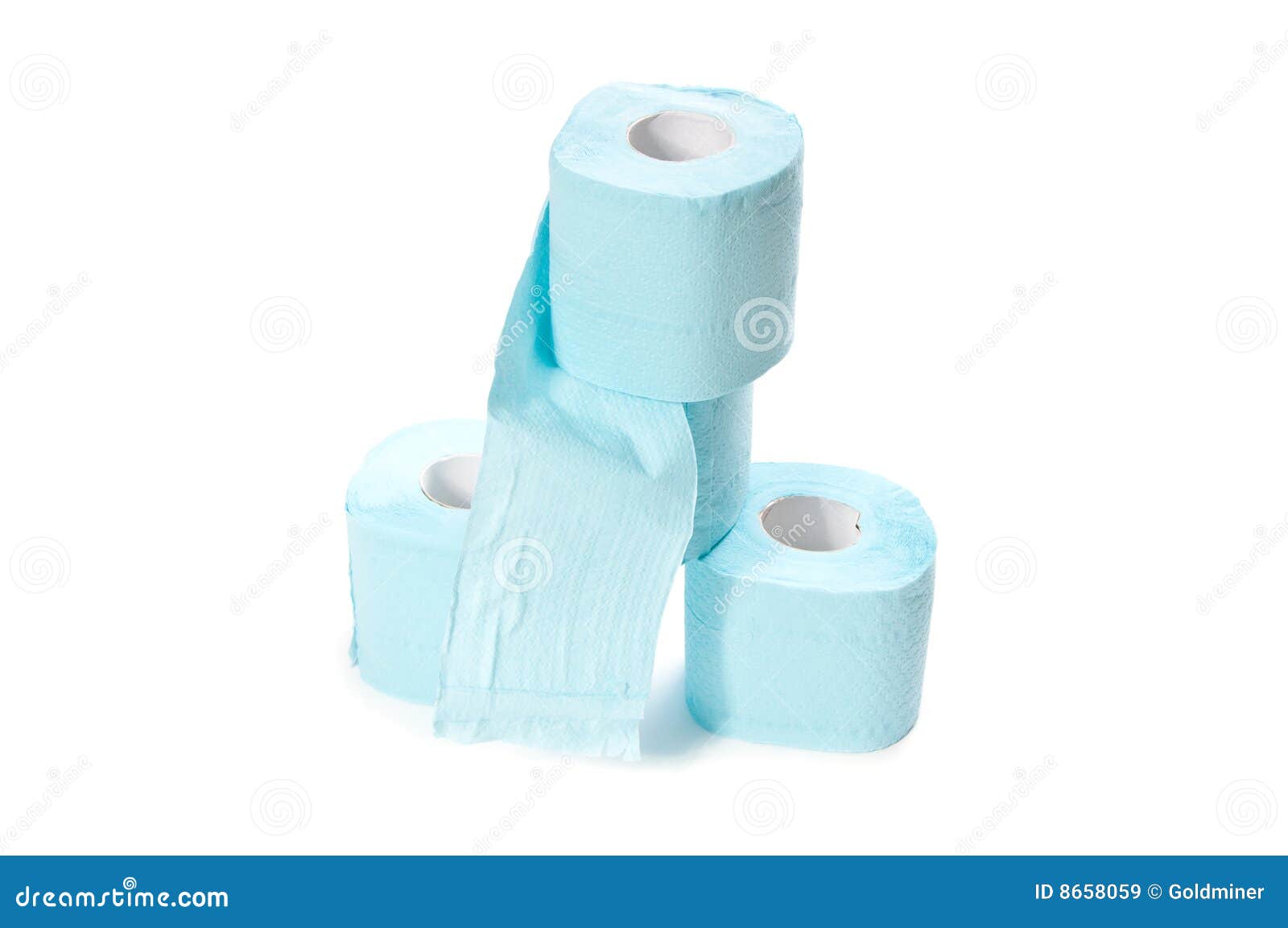 Blue Toilet Paper Isolated on White Stock Image Image of cutout