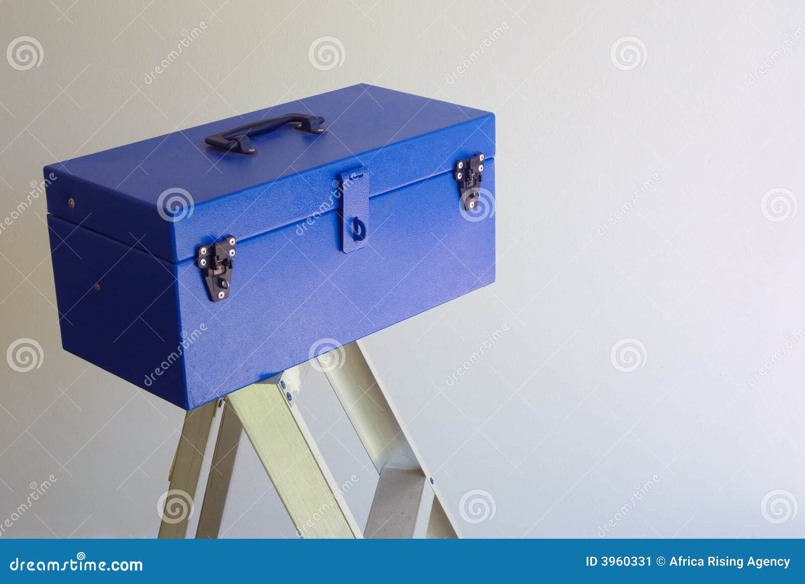 Blue tool box stock image. Image of metal, container, industrial 3960331