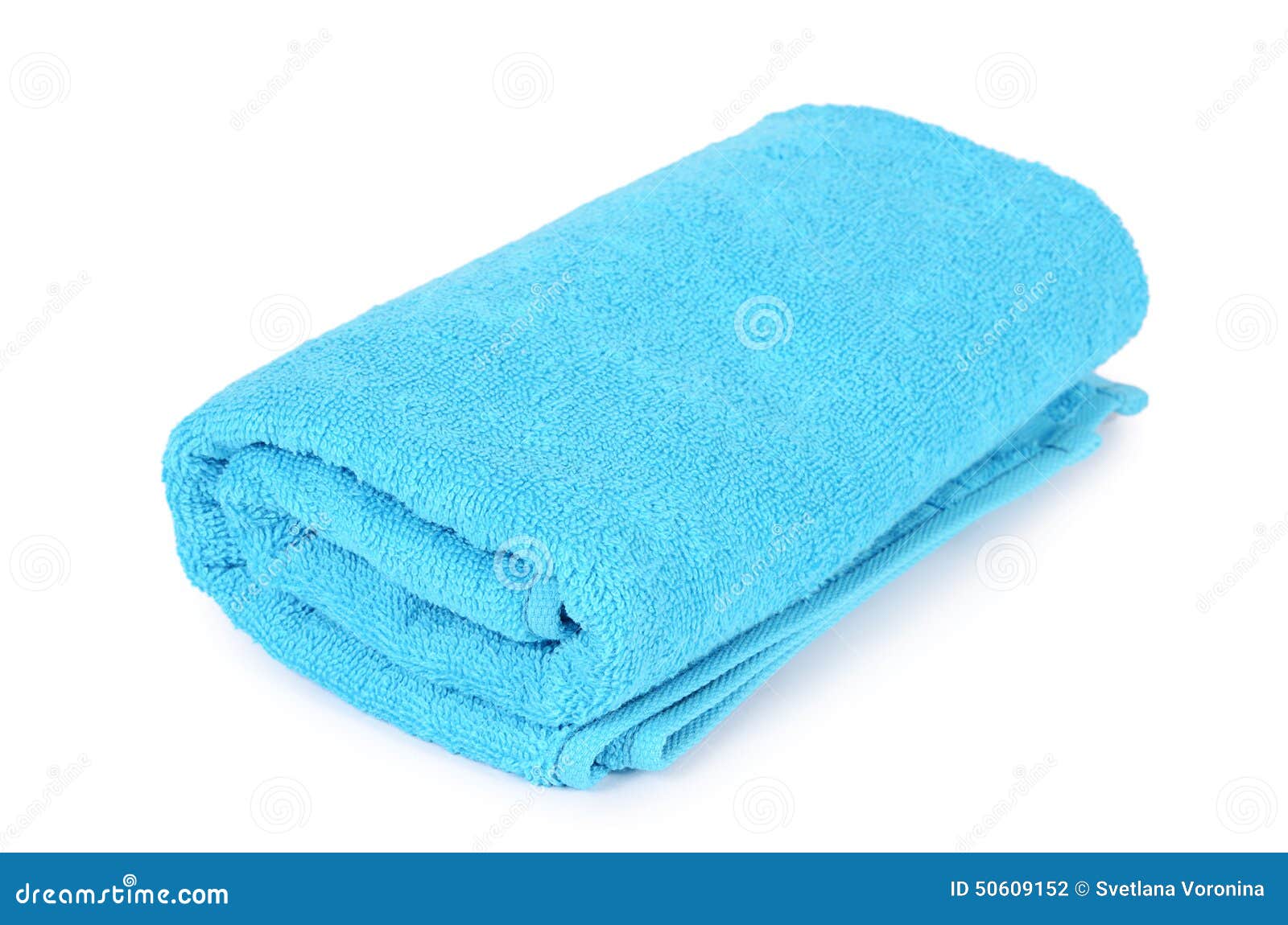 blue towel  on white background