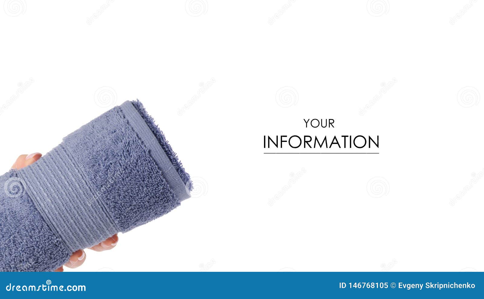 The Blue Towel Roll in Hand Pattern Stock Image Image of health