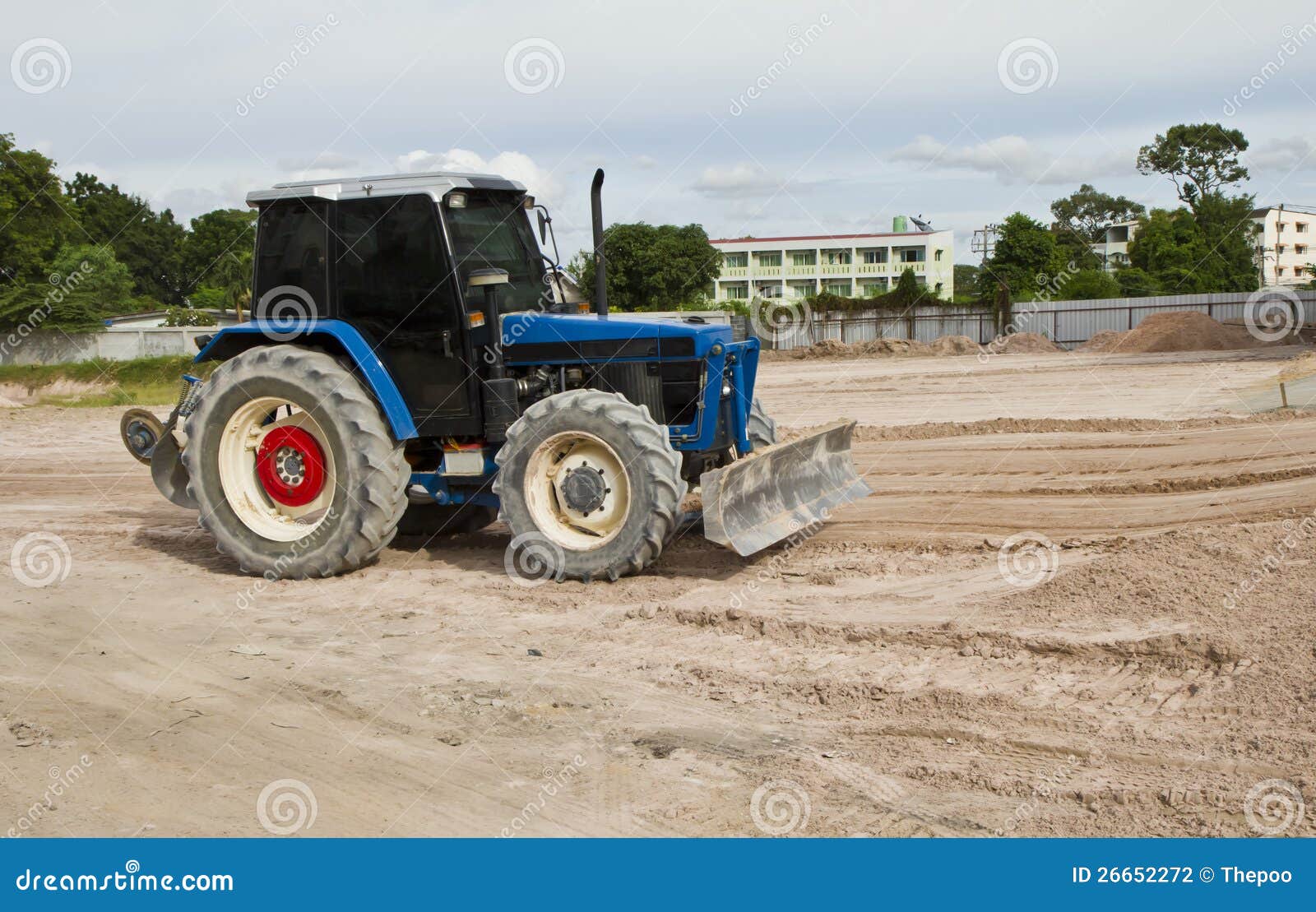 Blue tractor. stock photo. Image of office, tractors 26652272
