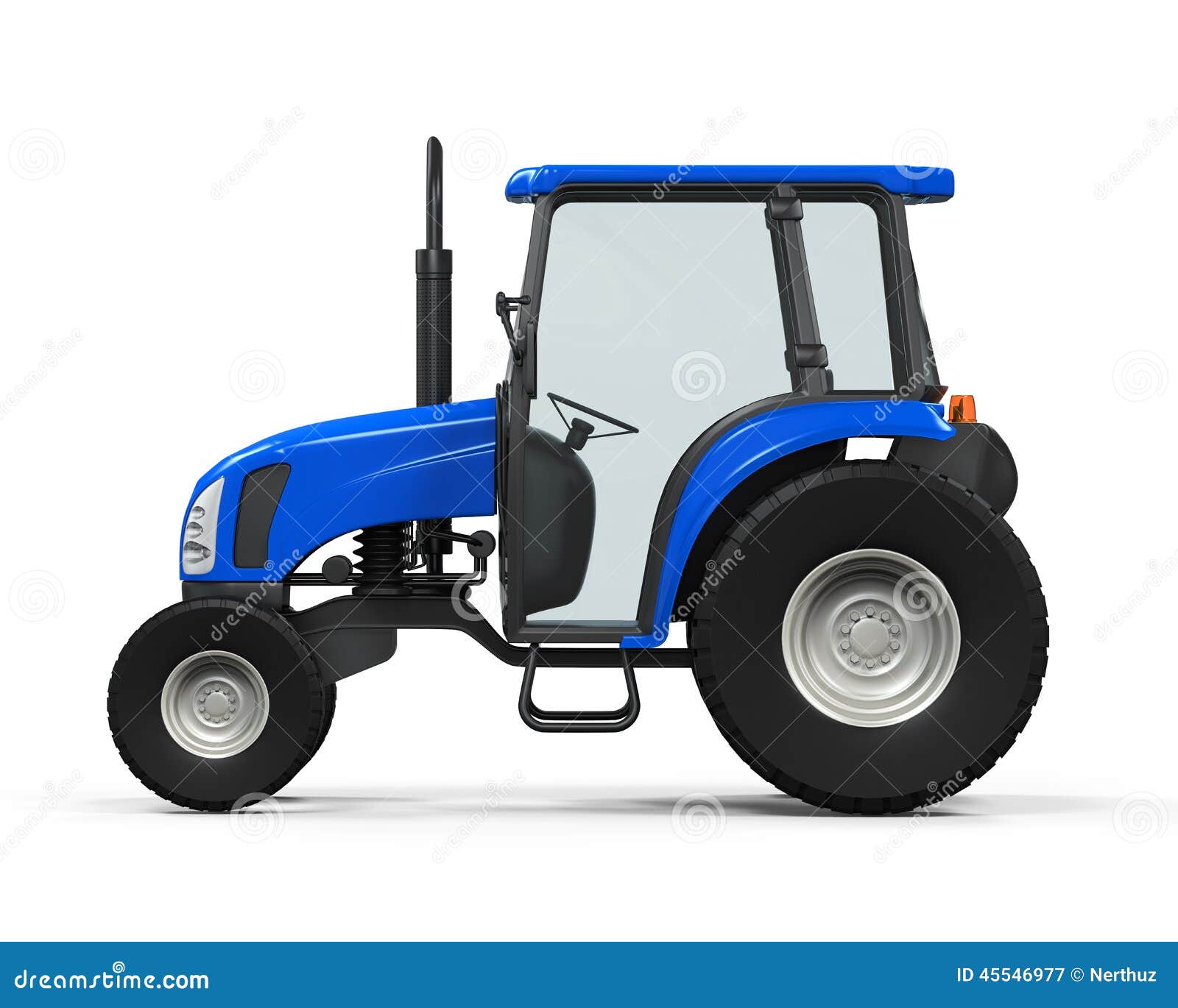 Blue Tractor Isolated stock illustration. Illustration of country