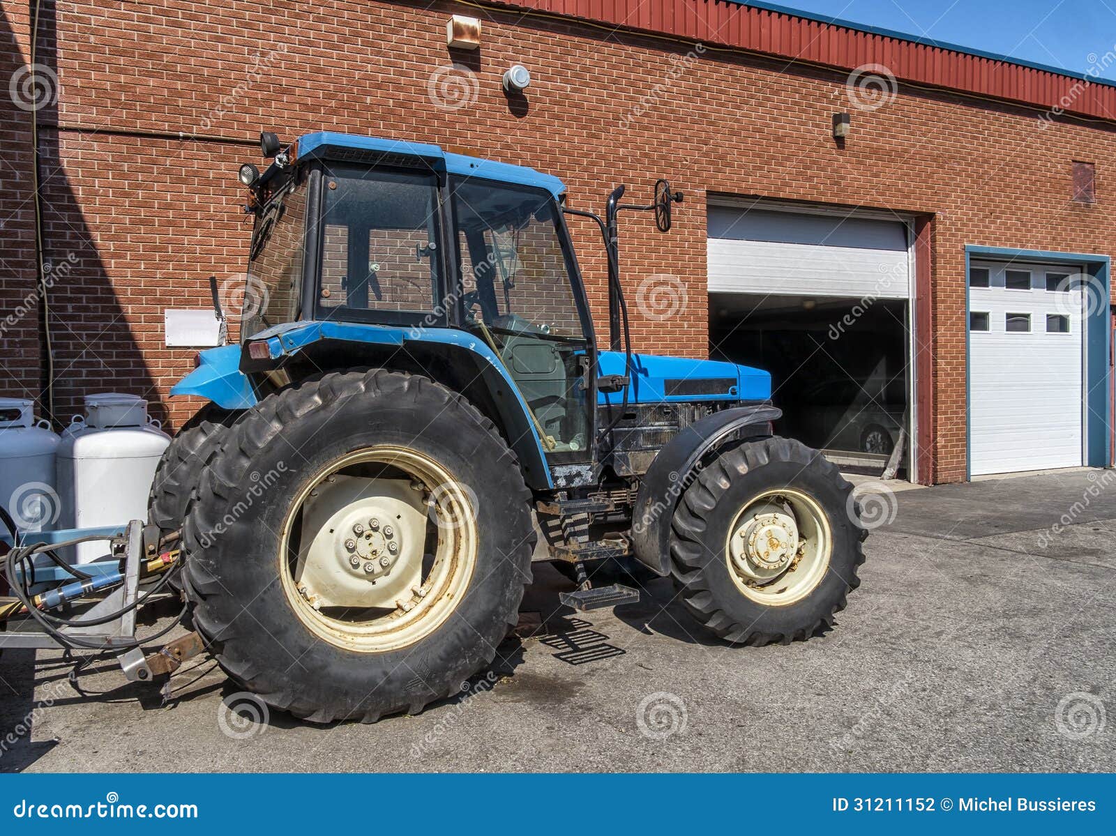 Blue tractor stock photo. Image of harvest, industry 31211152