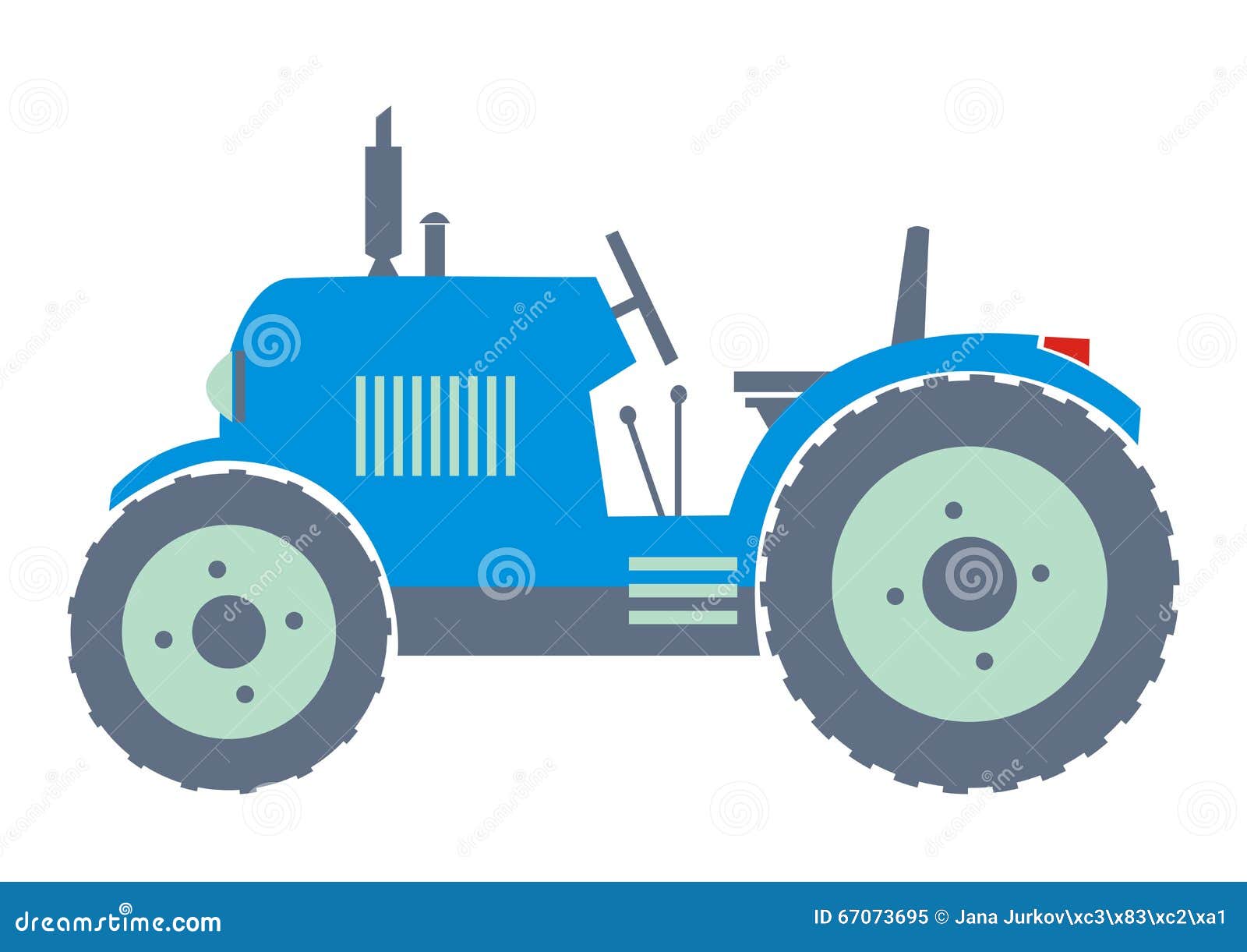 Blue tractor stock vector. Illustration of garden, outlet - 67073695