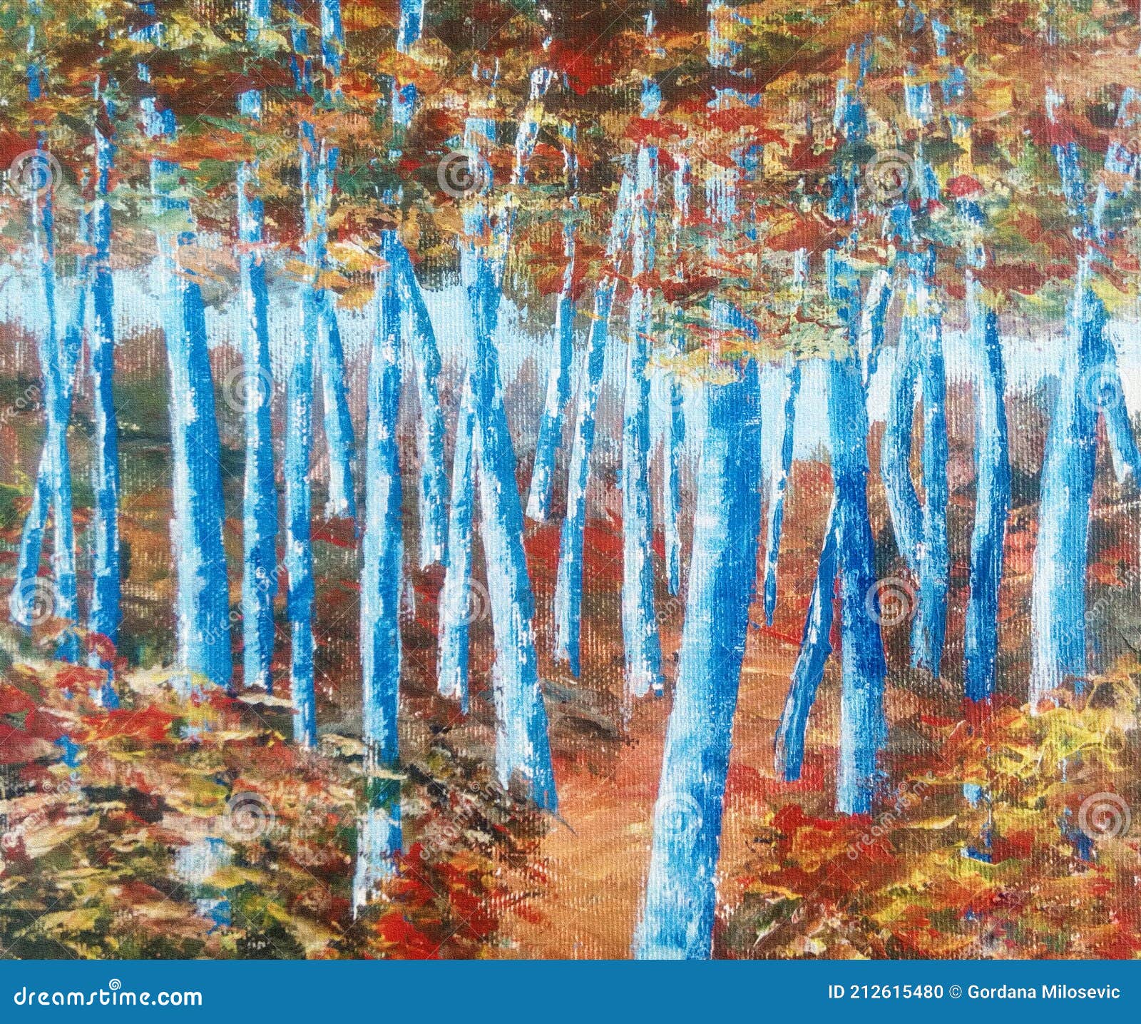 Acrylic Painting on Canvas - The Blue Tree
