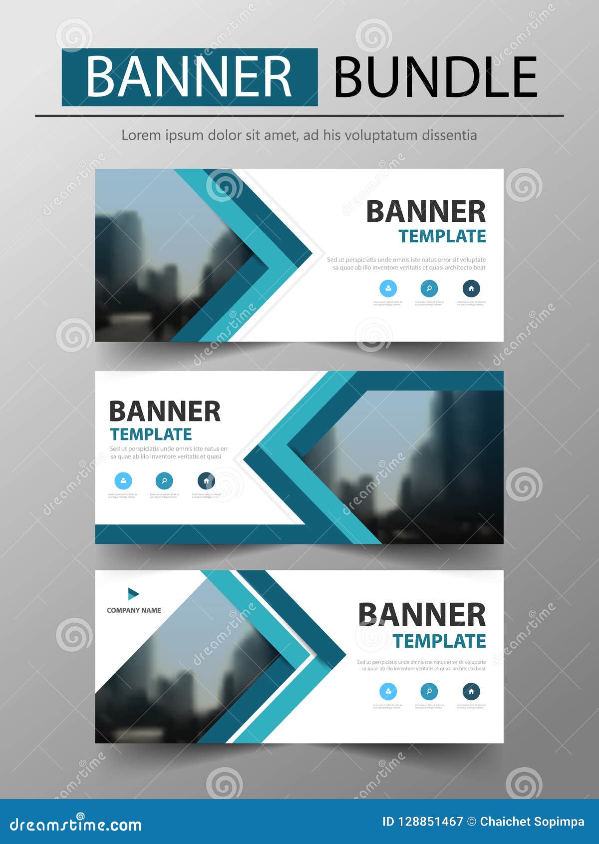 Blue Triangle Business Banner Template, Header Cover for Website In Triangle Banner Template Free