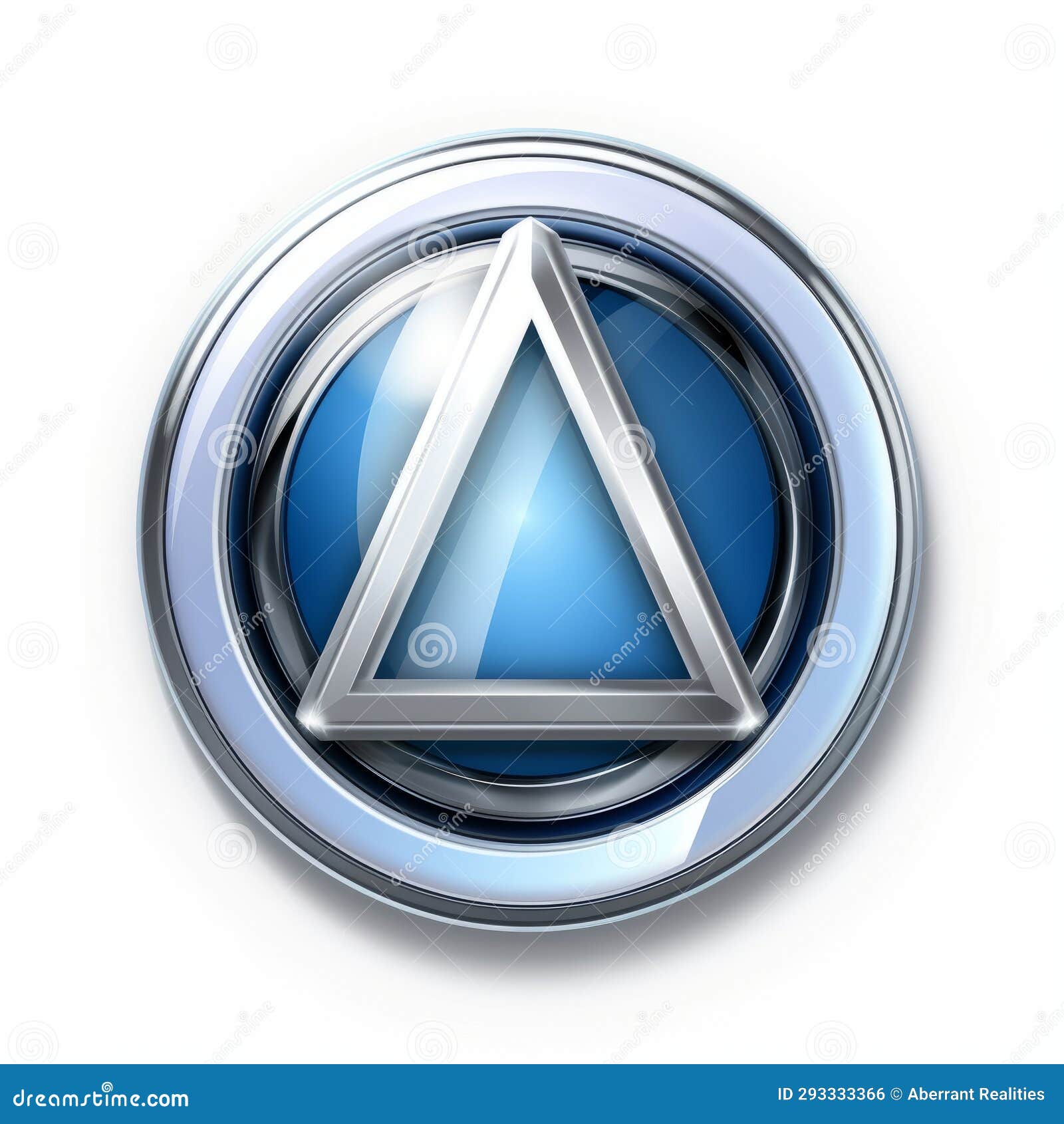 A Blue Triangle Icon On A White Background Stock Illustration