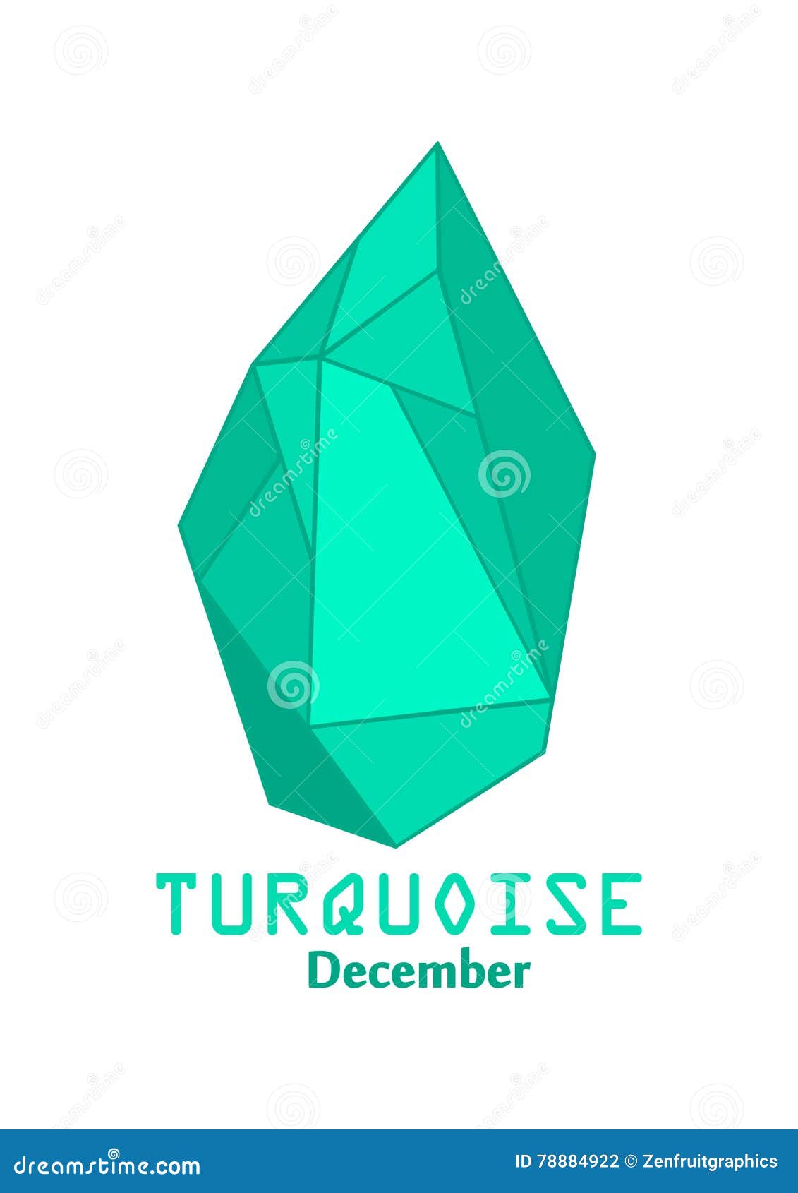 Wall Art Digital Download Birthday Gift December Turquoise Birthstone Print