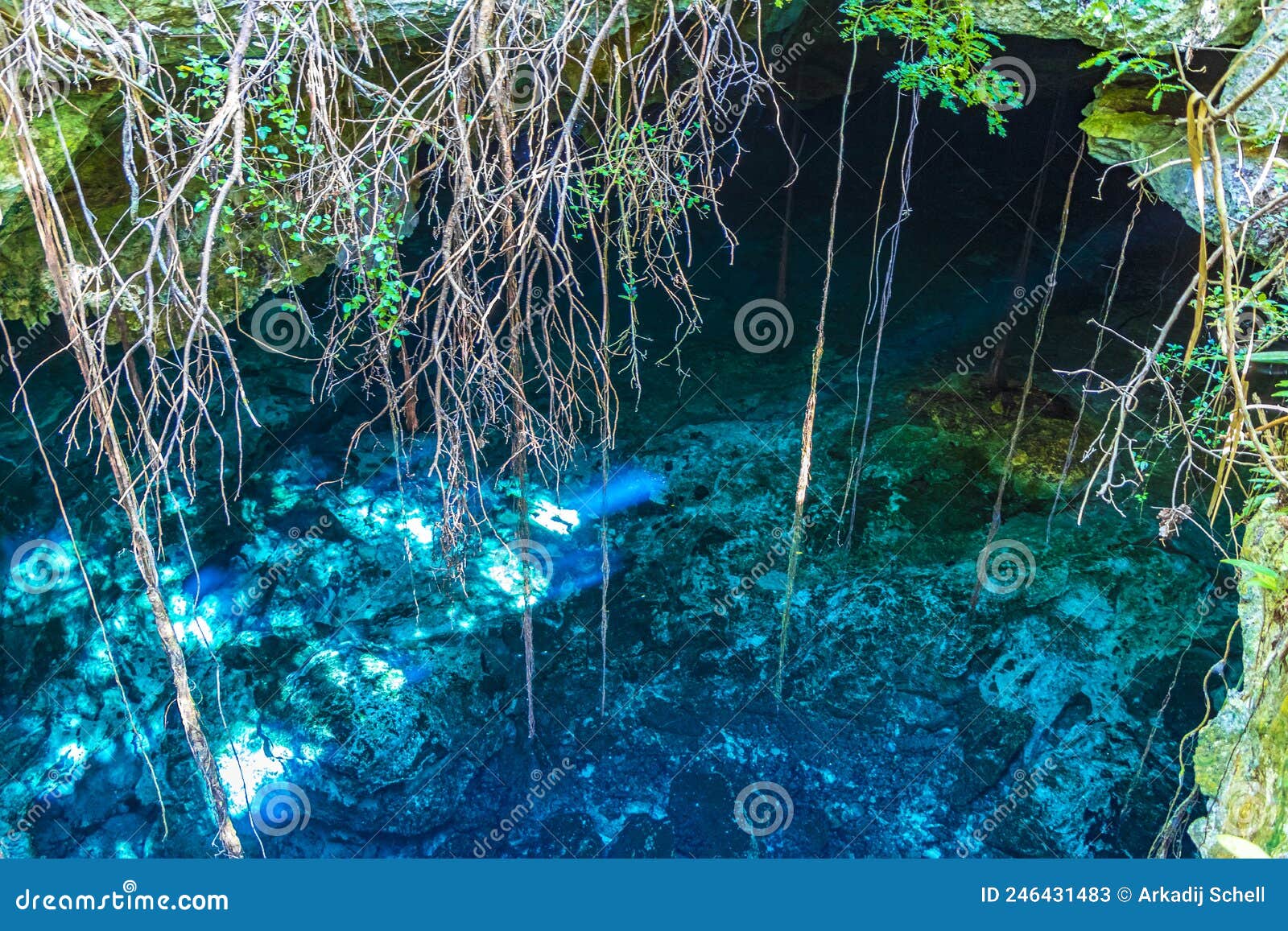 https://thumbs.dreamstime.com/z/blue-turquoise-water-limestone-cave-sinkhole-cenote-tajma-ha-mexico-amazing-tajmaha-puerto-aventuras-quintana-roo-246431483.jpg