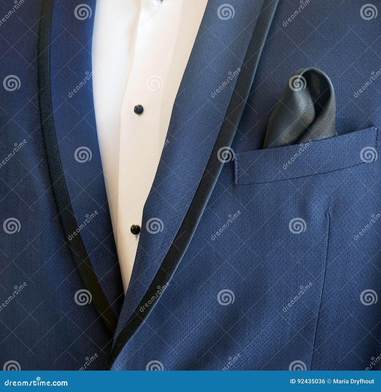 Blue Tuxedo with Handkerchief Stock Photo Image of white, groom 92435036