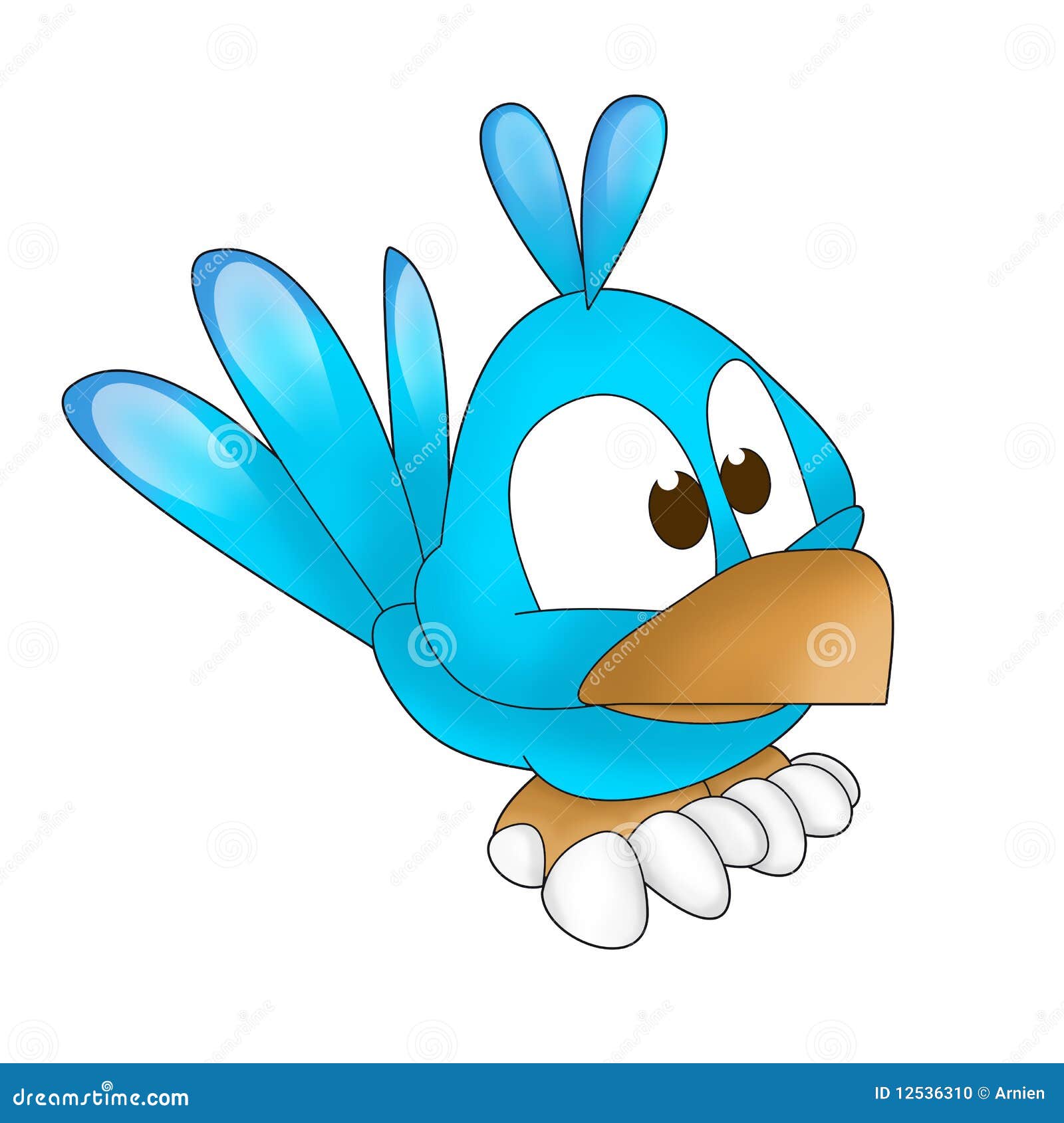 Blue twitter bird funny stock illustration. Illustration of alert ...