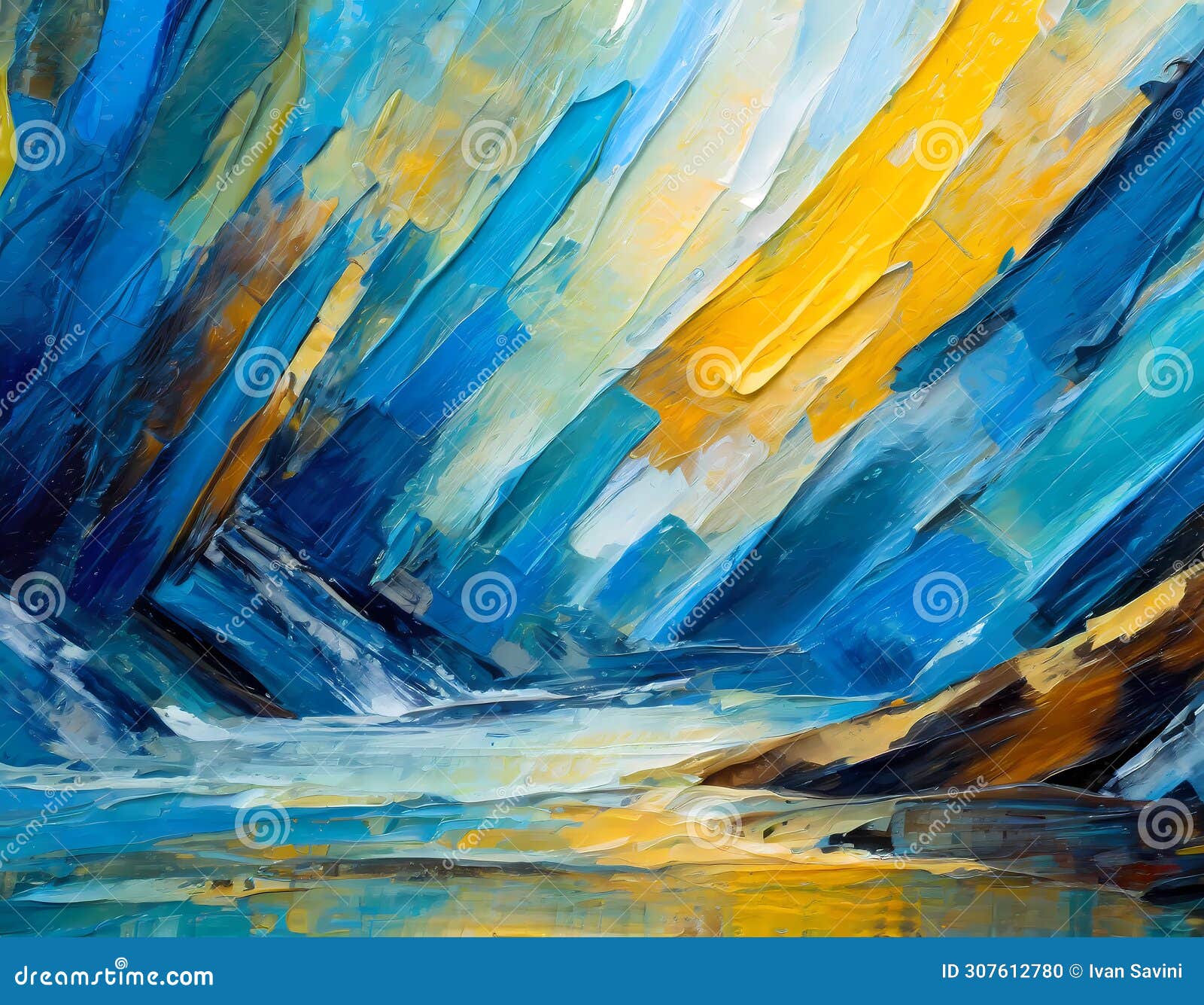 blue ultramarine mountains watercolor drawing. rich bright blue at sunset.