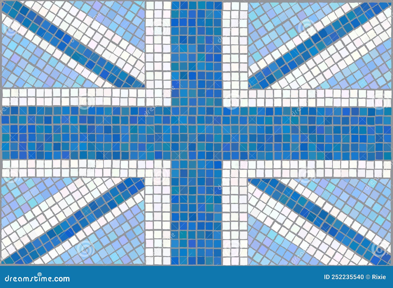Blue Union Jack. Vintage Mosaic Style Stock Vector Illustration of vector, identity 252235540