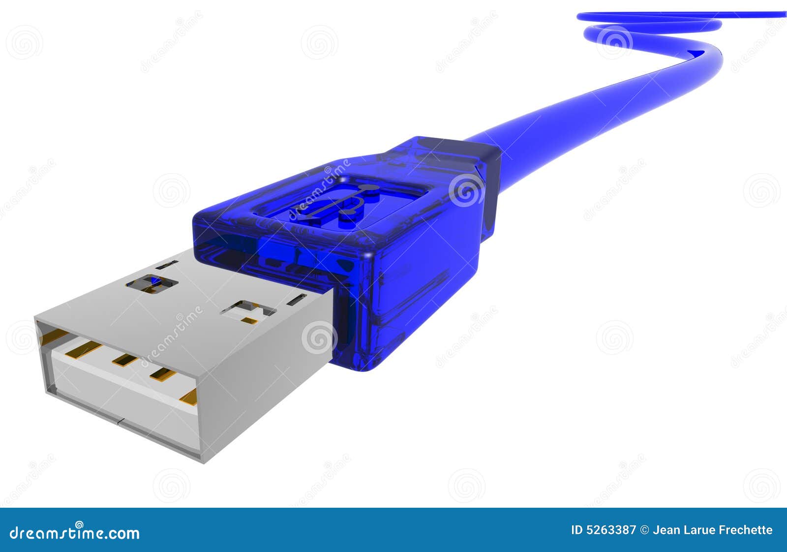Blue usb cable stock illustration. Illustration of connection 5263387