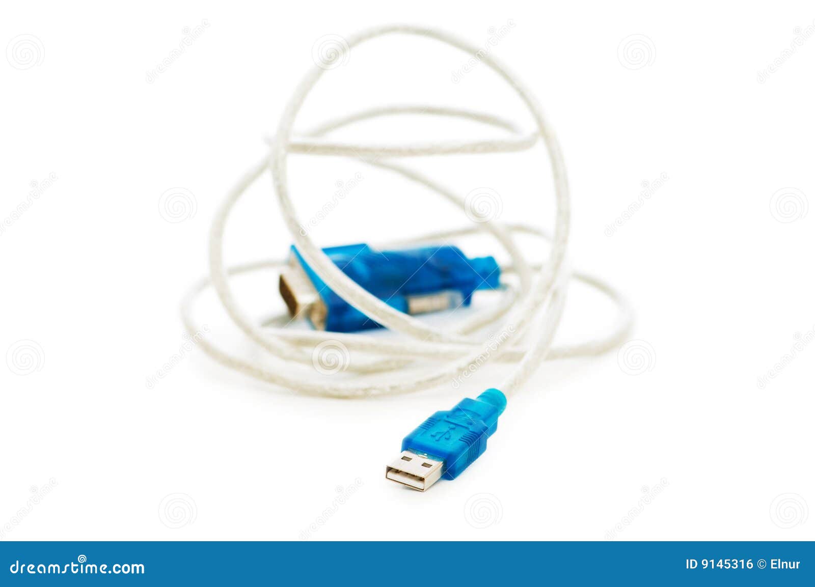 Blue USB cable stock photo. Image of plug, plastic, white 9145316