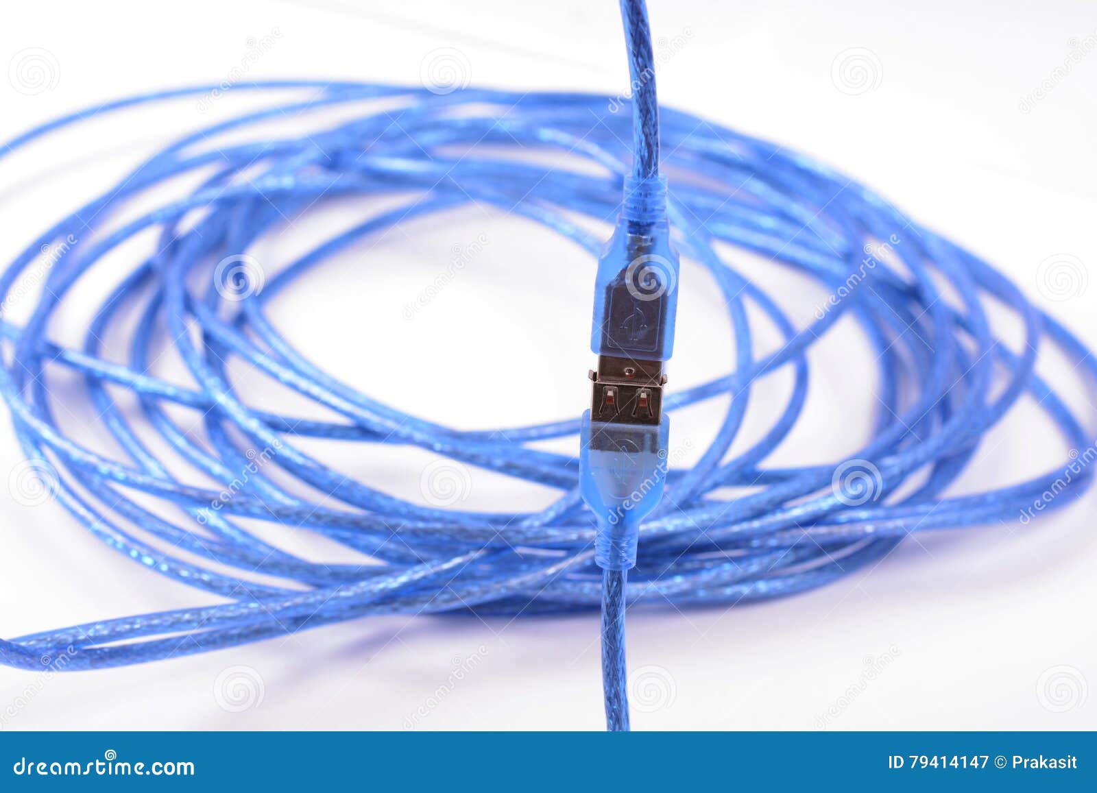 Blue USB cable stock image. Image of objects, global 79414147