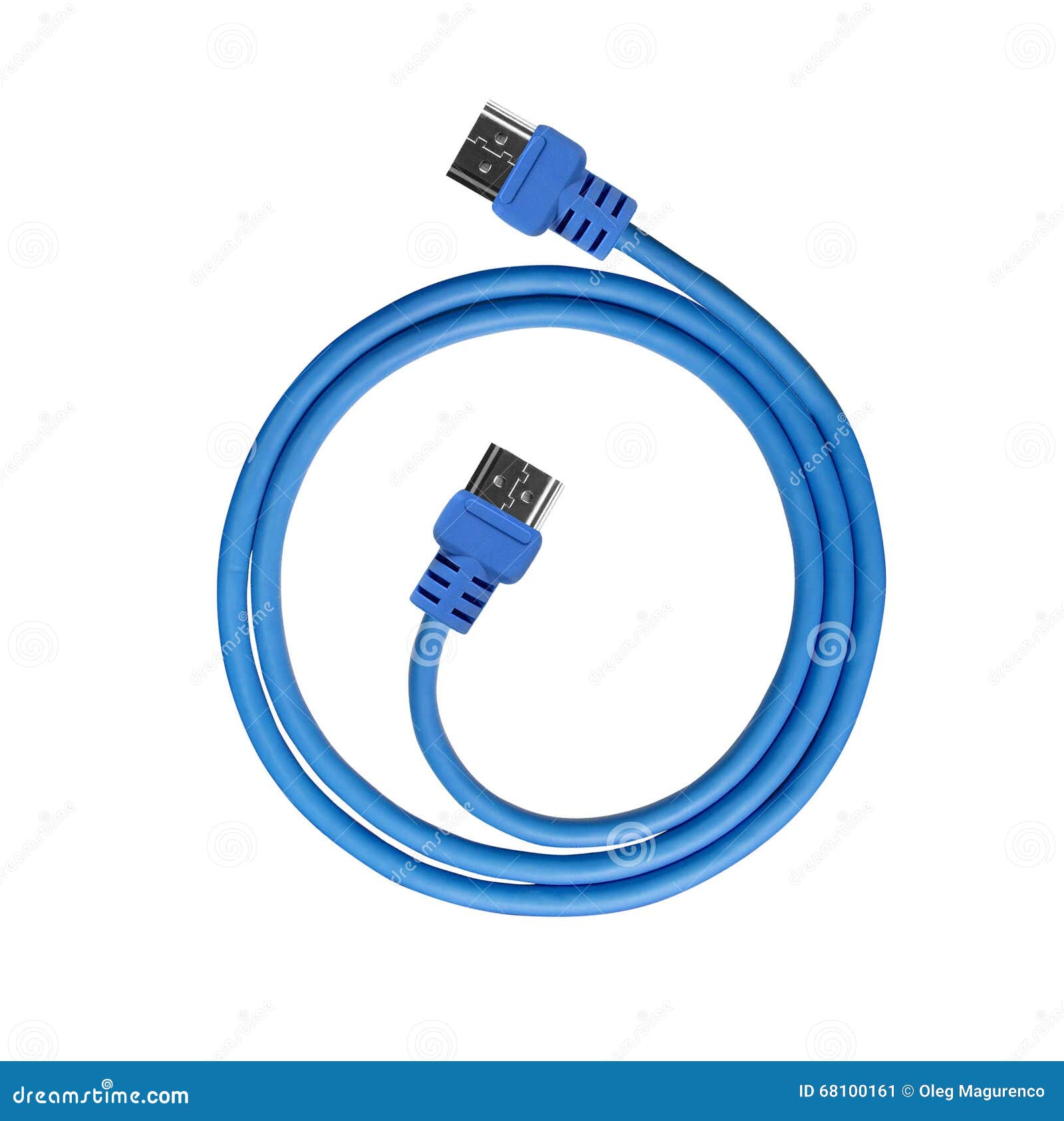 Blue USB cable stock image. Image of transmission, cord 68100161