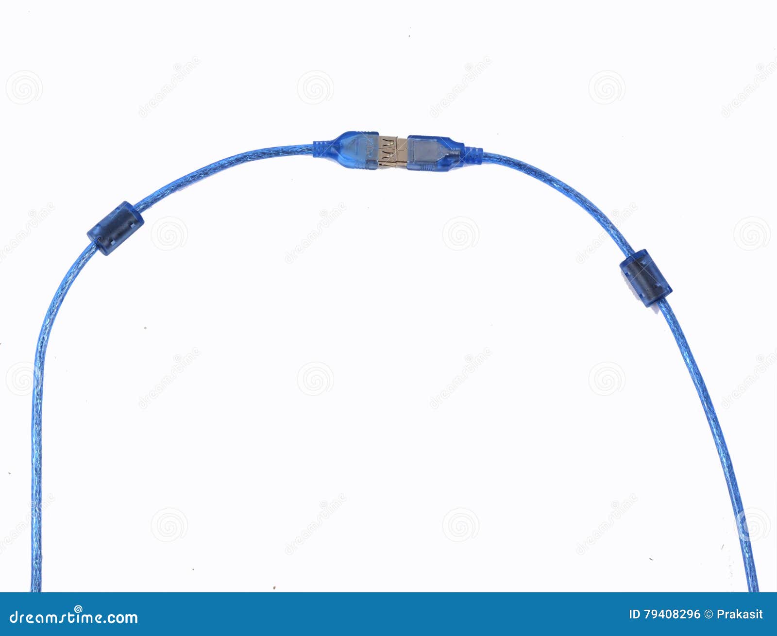 Blue USB cable isolated stock photo. Image of cable, isdn 79408296