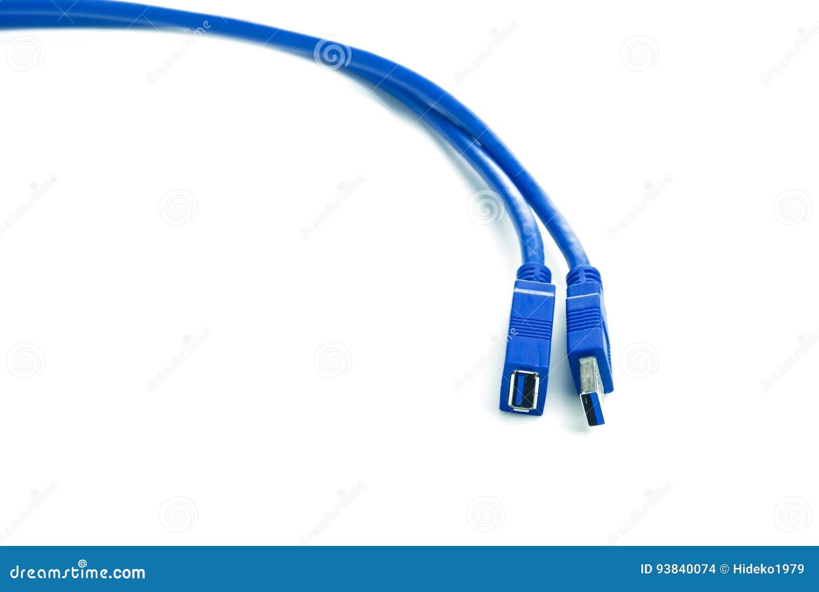 Blue USB cable stock photo. Image of data, plastic, cable 93840074