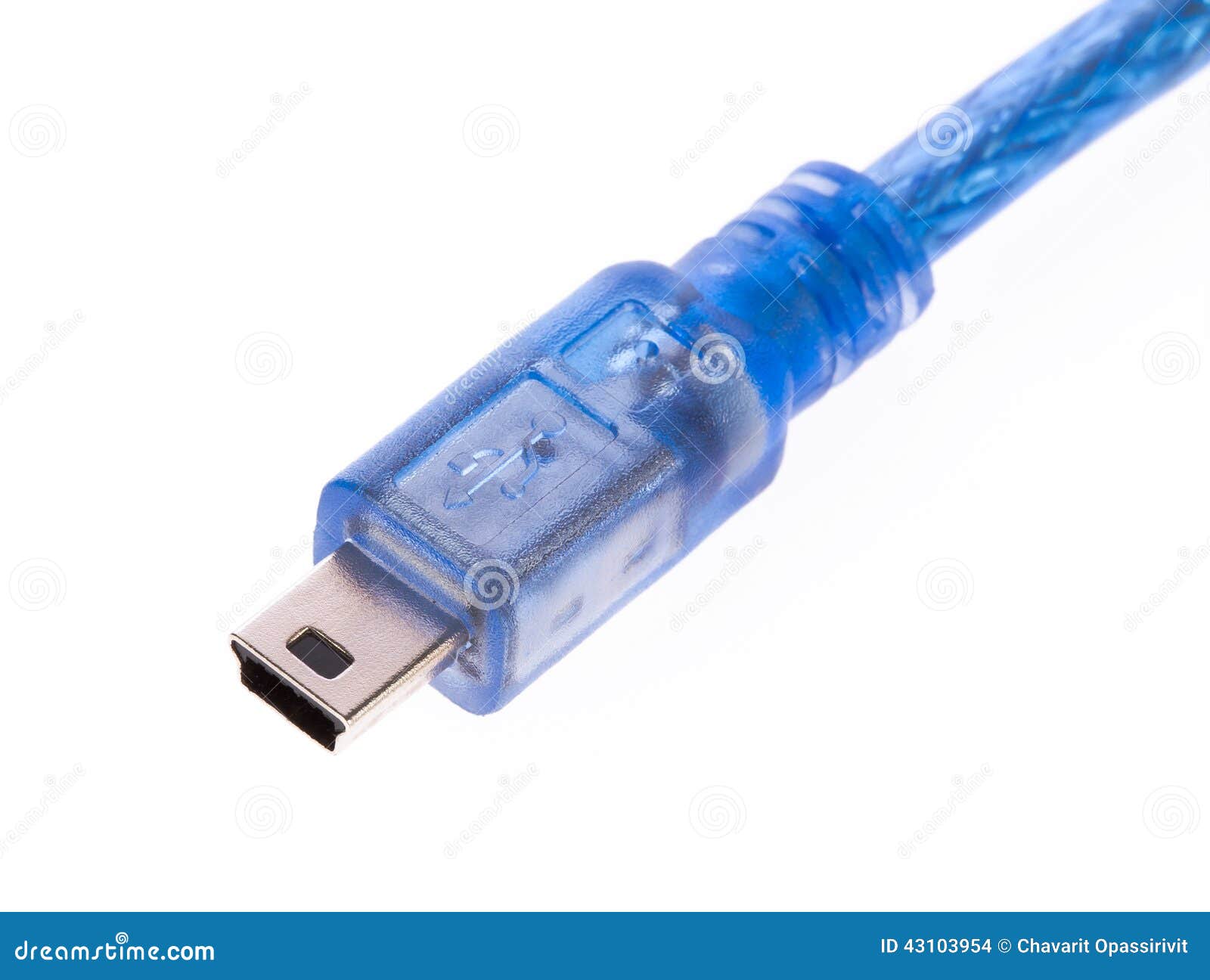 Blue USB cable stock photo. Image of digitally, information 43103954