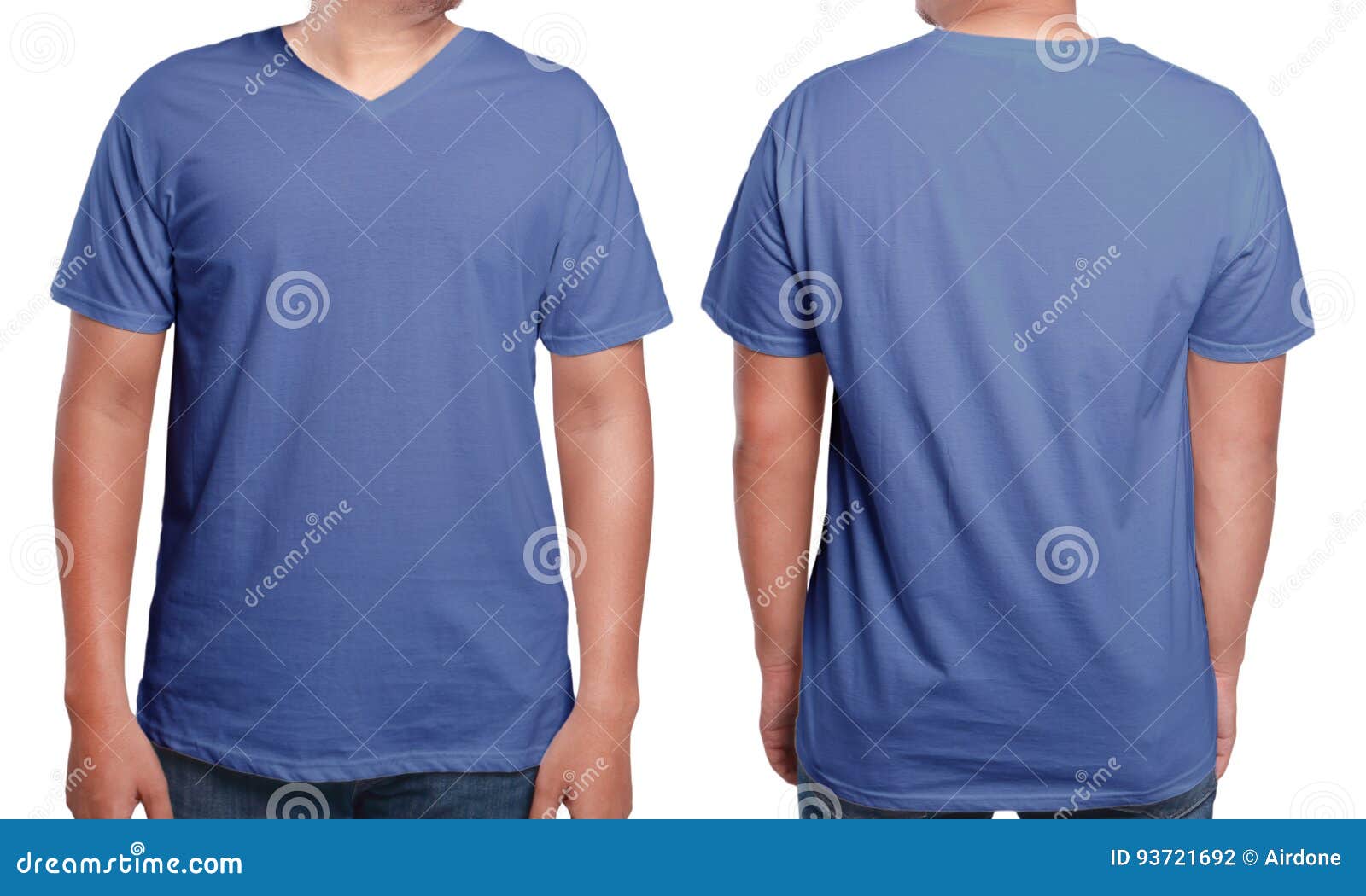 Blue V-Neck Shirt Design Template Stock Photo - Image of model, fashion ...