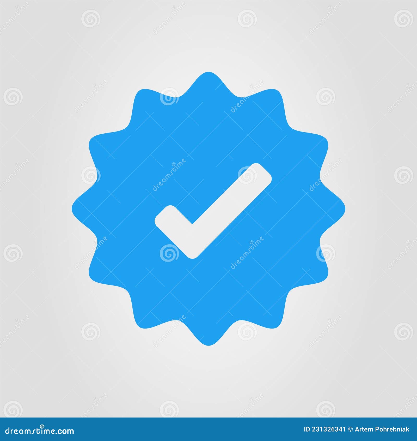 blue tick, verified account icon vector Stock Vector