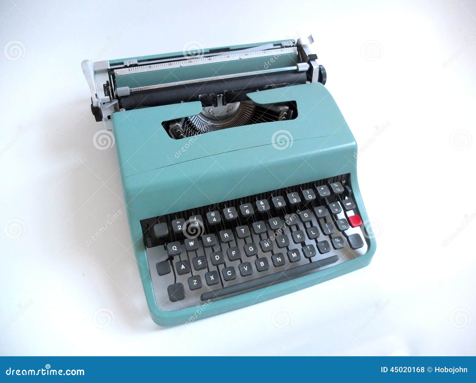 Blue Vintage Manual Typewriter Stock Photo Image of 1960s, coloured