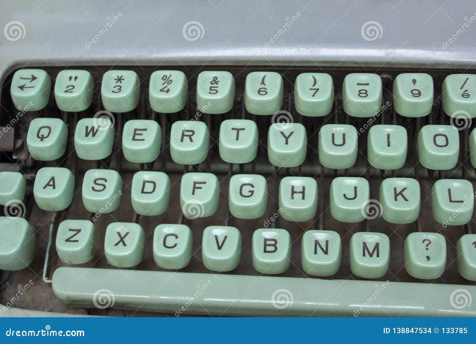 blue typewriter keyboard