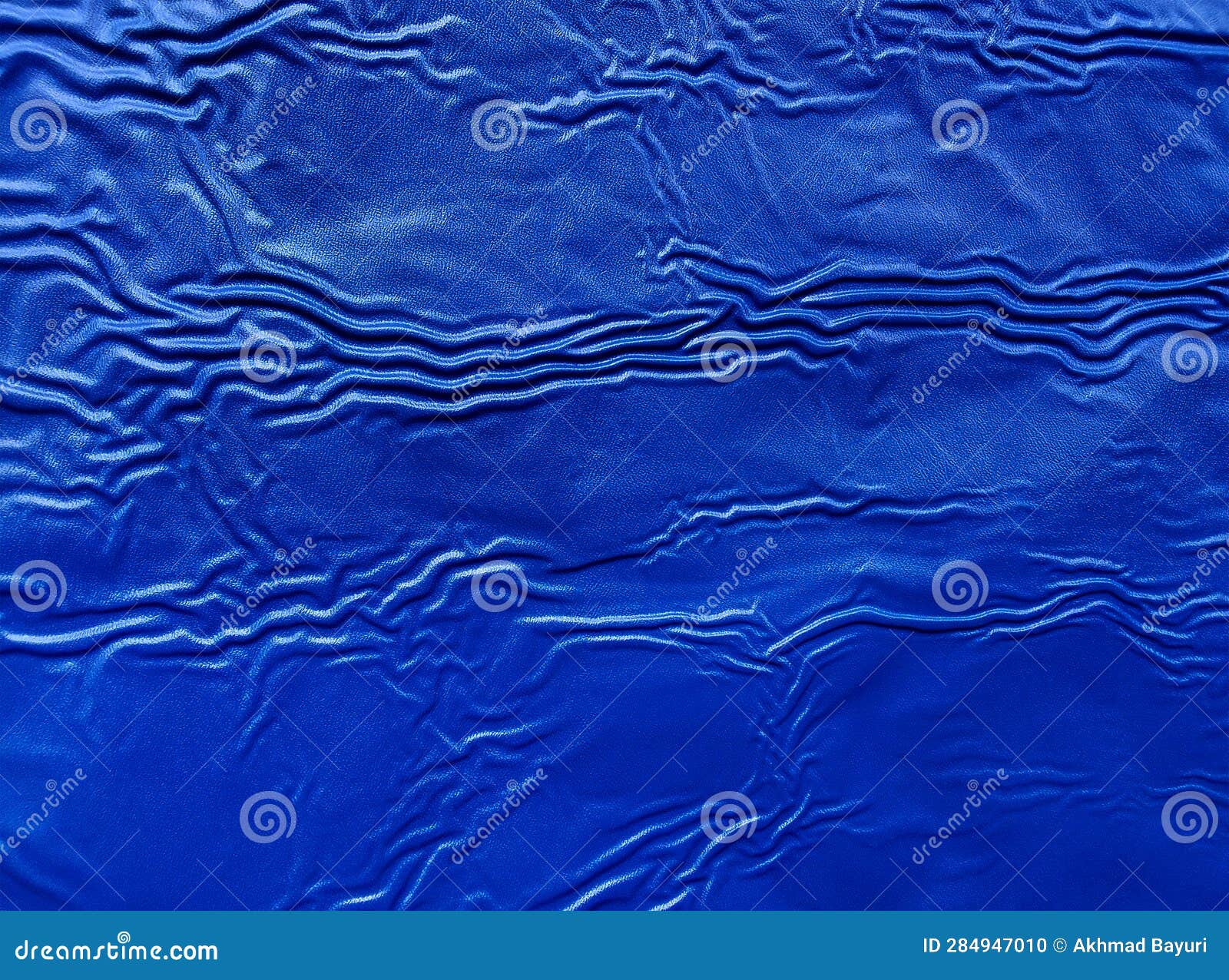 Blue Vinyl Plastic Rough Texture with Wrinkled Surface Stock Photo