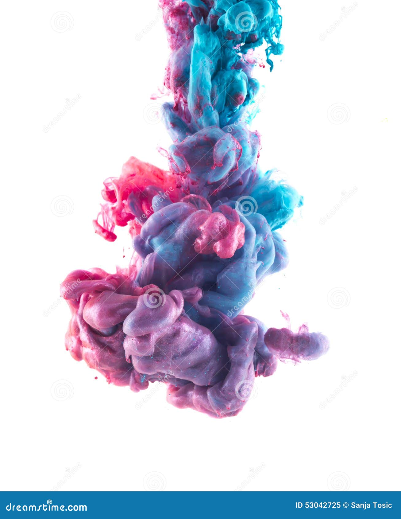 Color Drop In Water, Photographed In Motion. Ink Swirling. Cloud Of ...