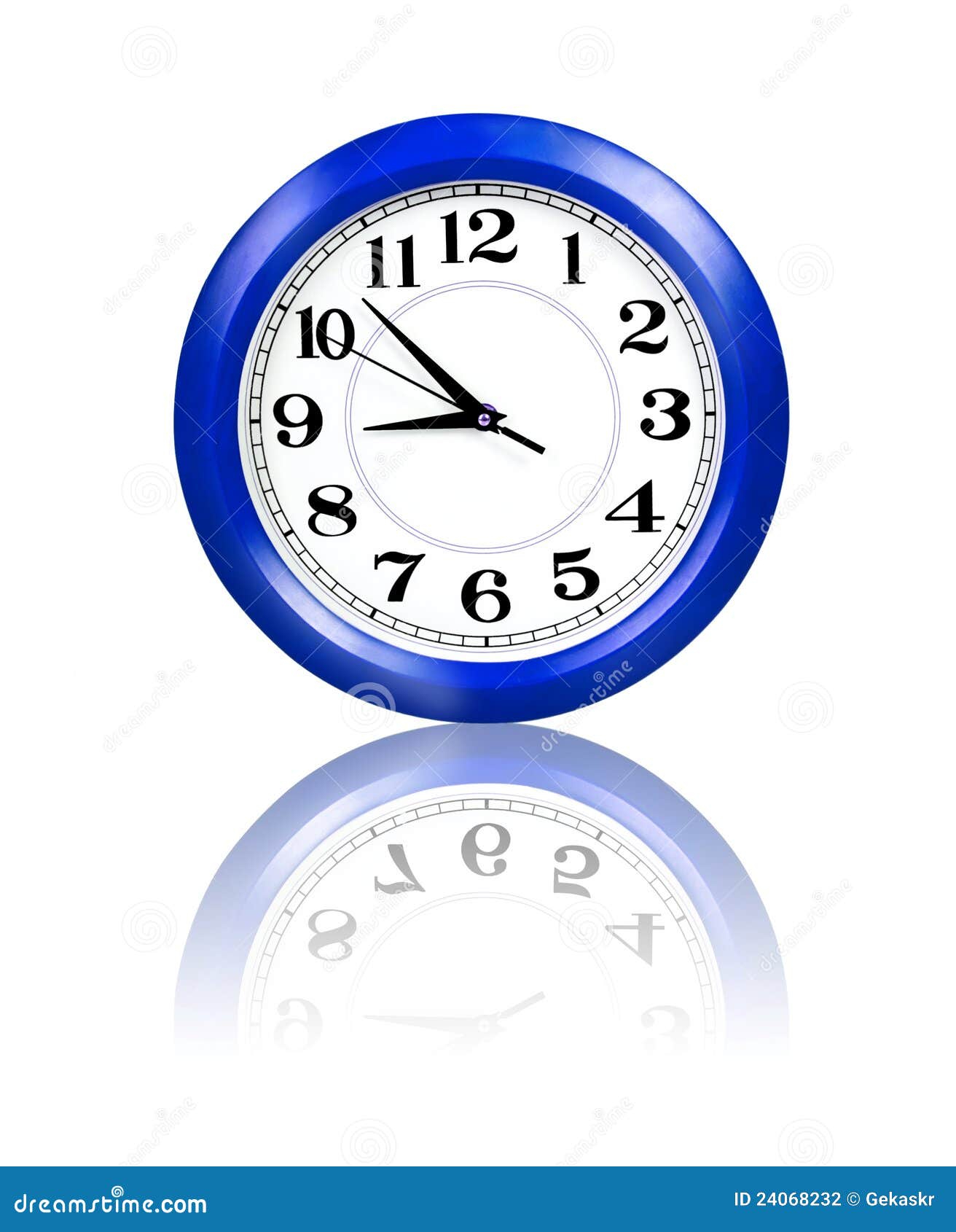 Blue wall clock stock illustration. Illustration of single 24068232
