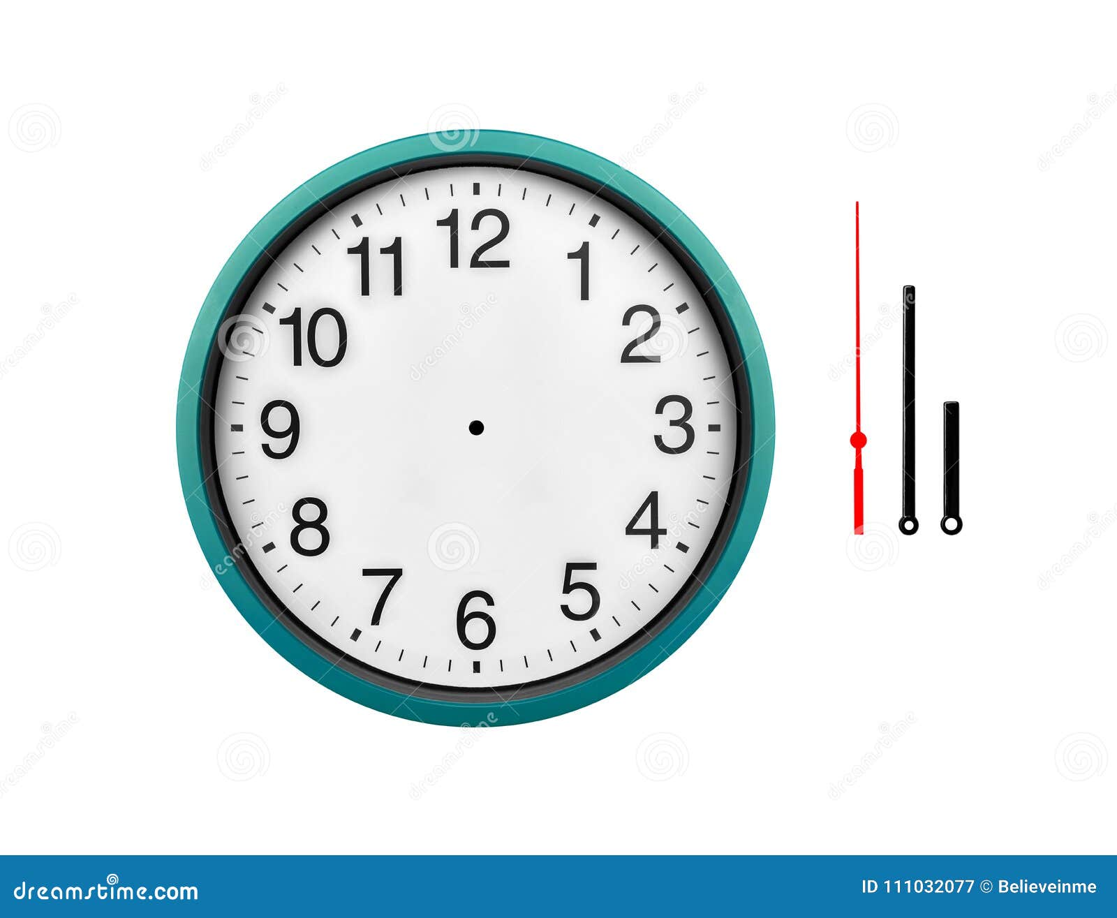 Blue Wall Clock Isolated on a White Background. Stock Image Image of dial, object 111032077