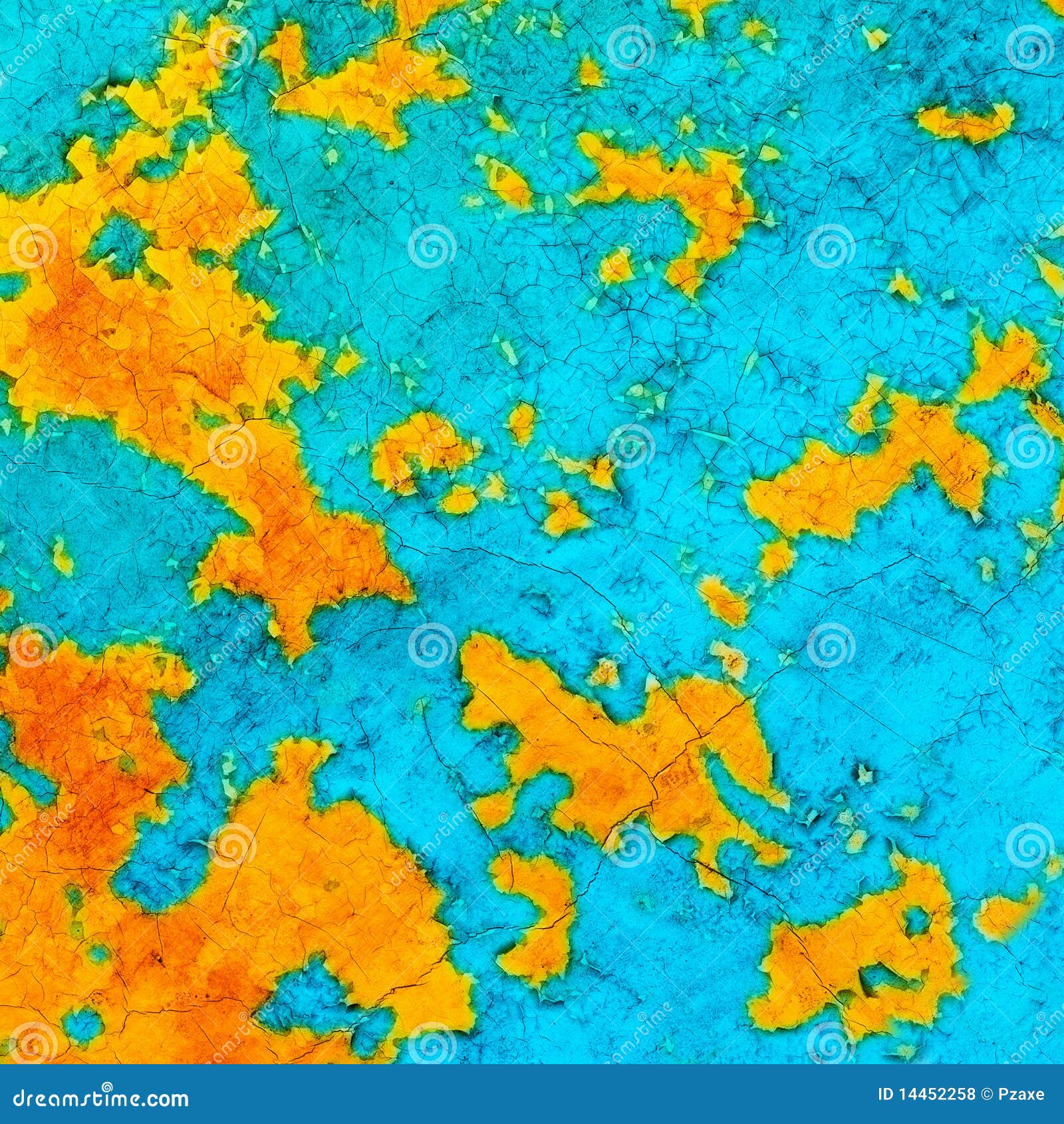 Blue Wall with Yellow Stains Stock Photo Image of surface, texture 14452258