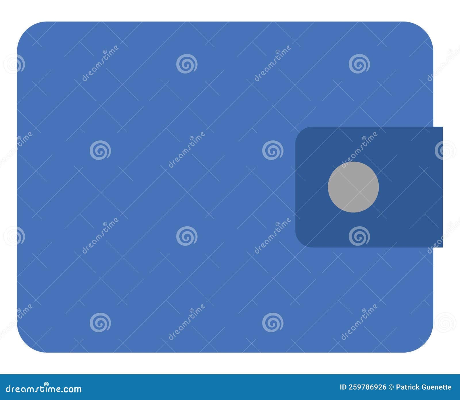 Blue wallet, icon stock vector. Illustration of white 259786926