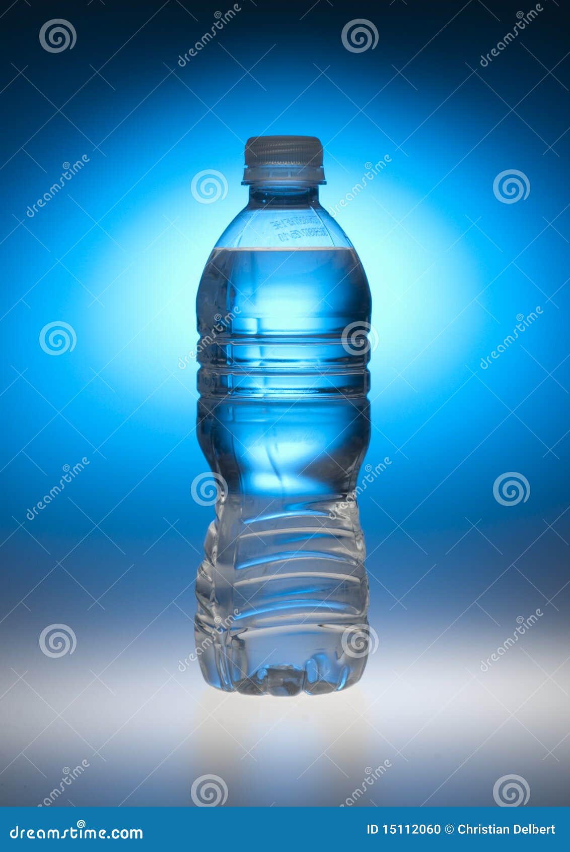 Blue water bottle stock photo. Image of pure, cold, plastic 15112060