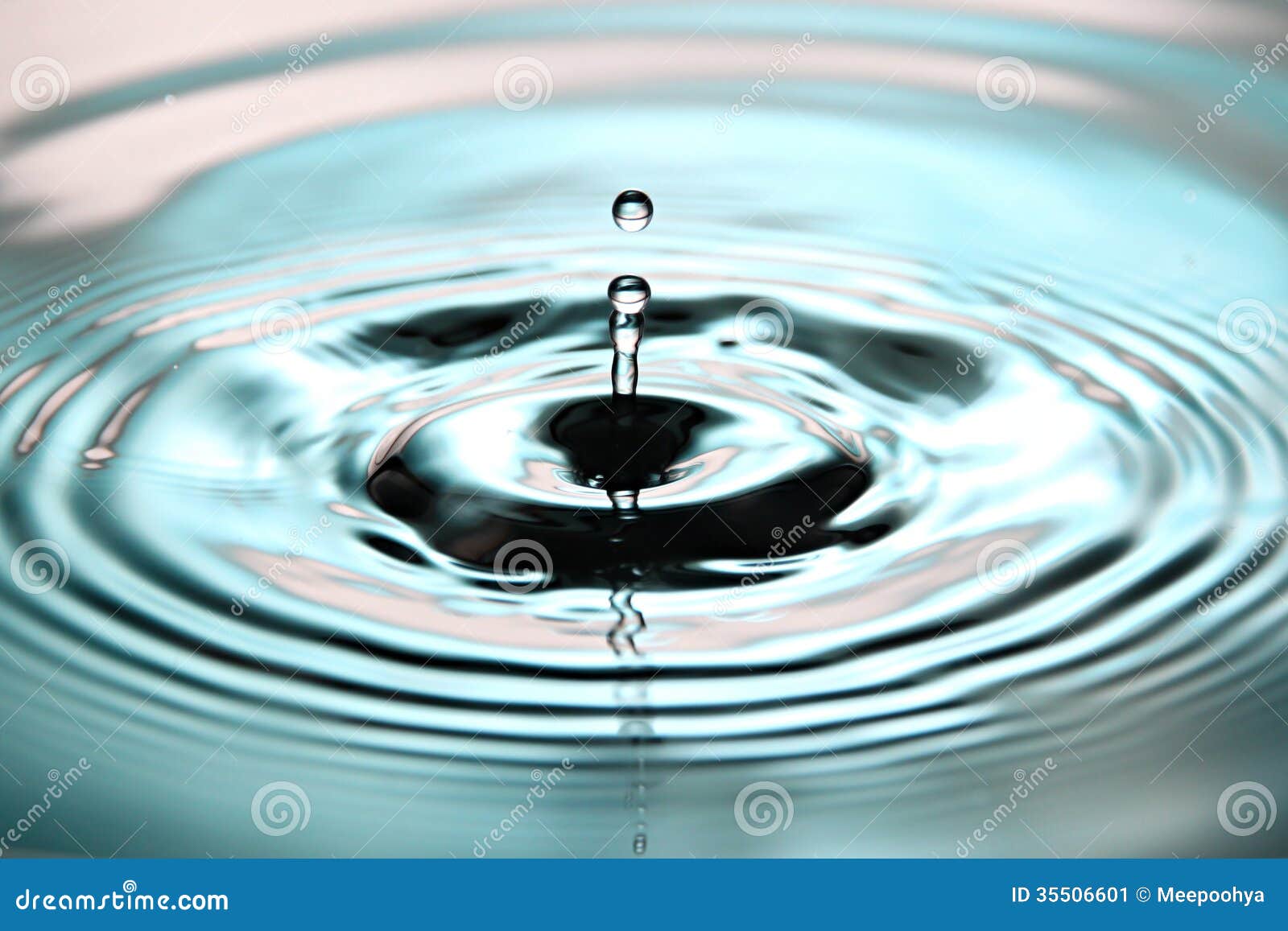 Blue Water Drops Cause the Shape. Stock Image Image of food, water
