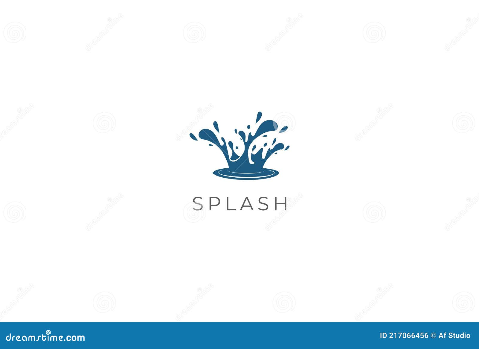 Blue Water Paint Milk Liquid Oil Splash Wave Logo Design Vector Stock