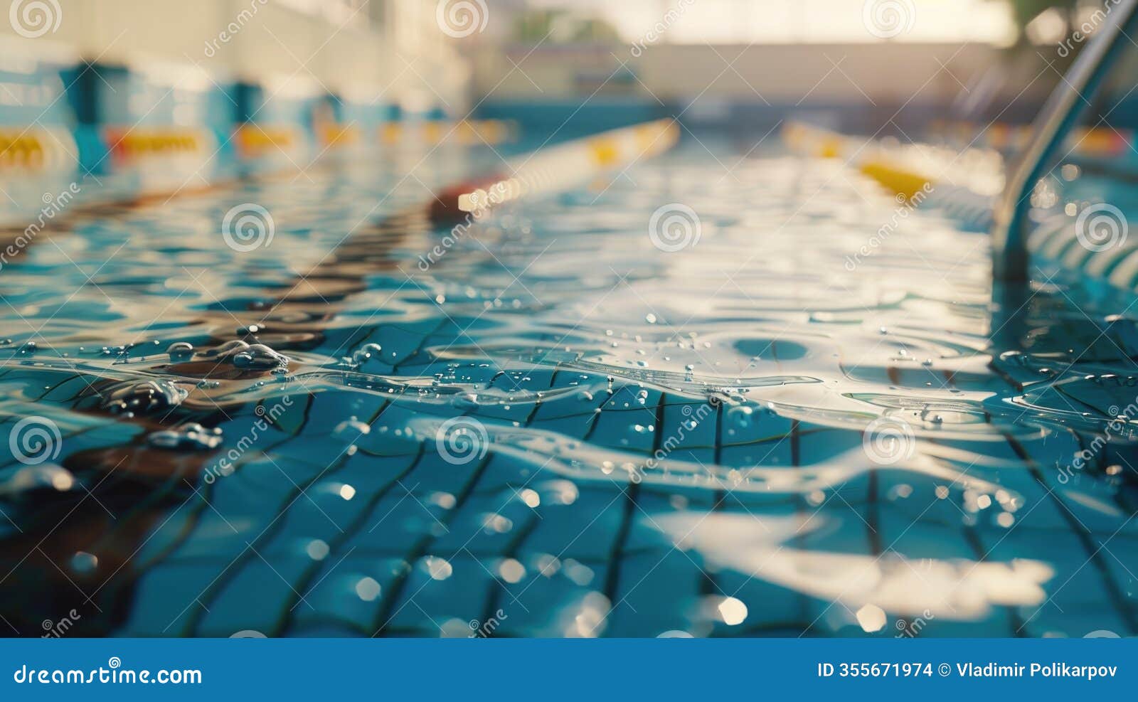 blue water and surrounding area of a swimming pool, suitable for use in travel or leisure-themed projects