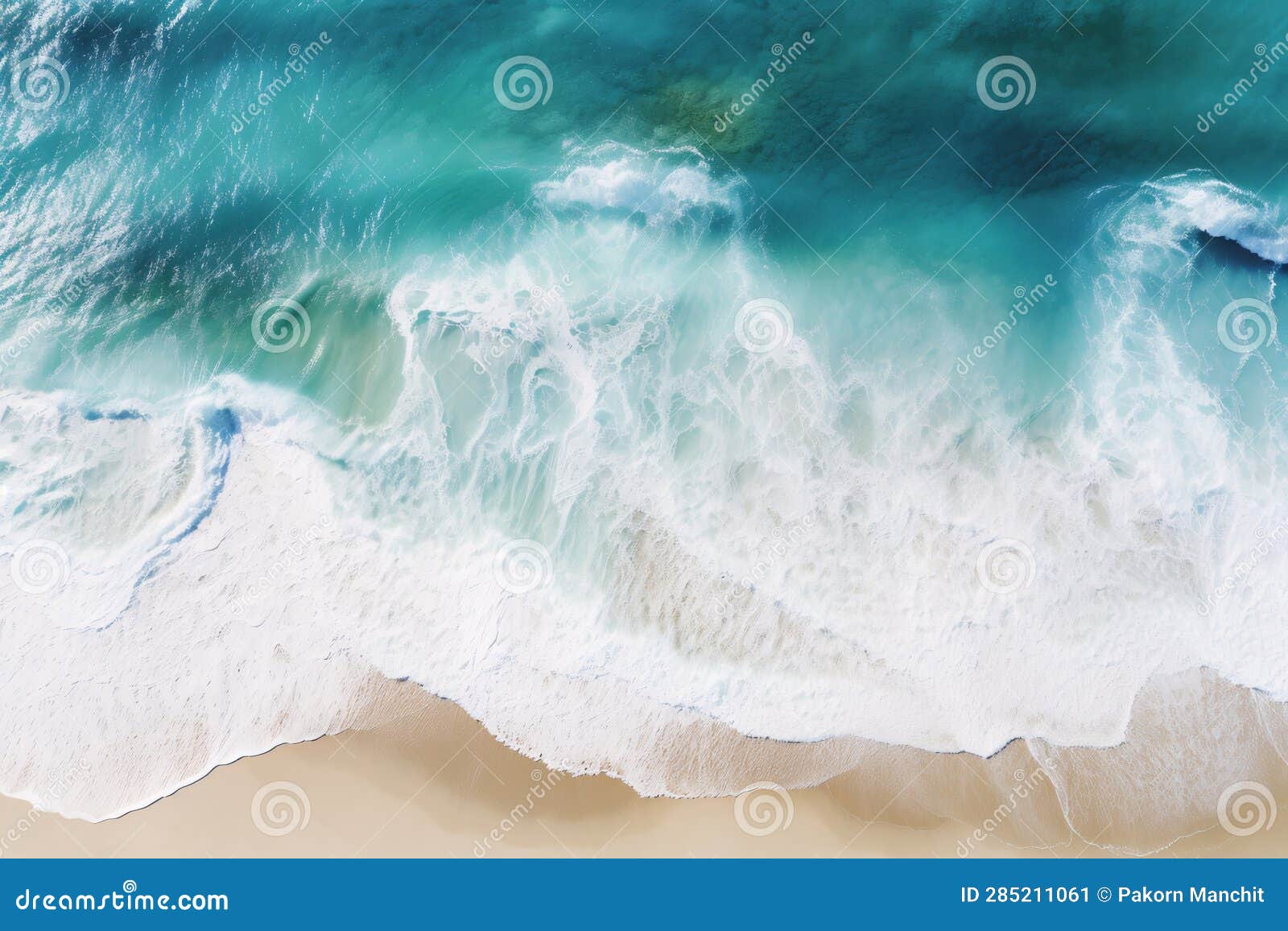 a blue water wave in the beach, in the style of teal and beige, spectacular backdrops