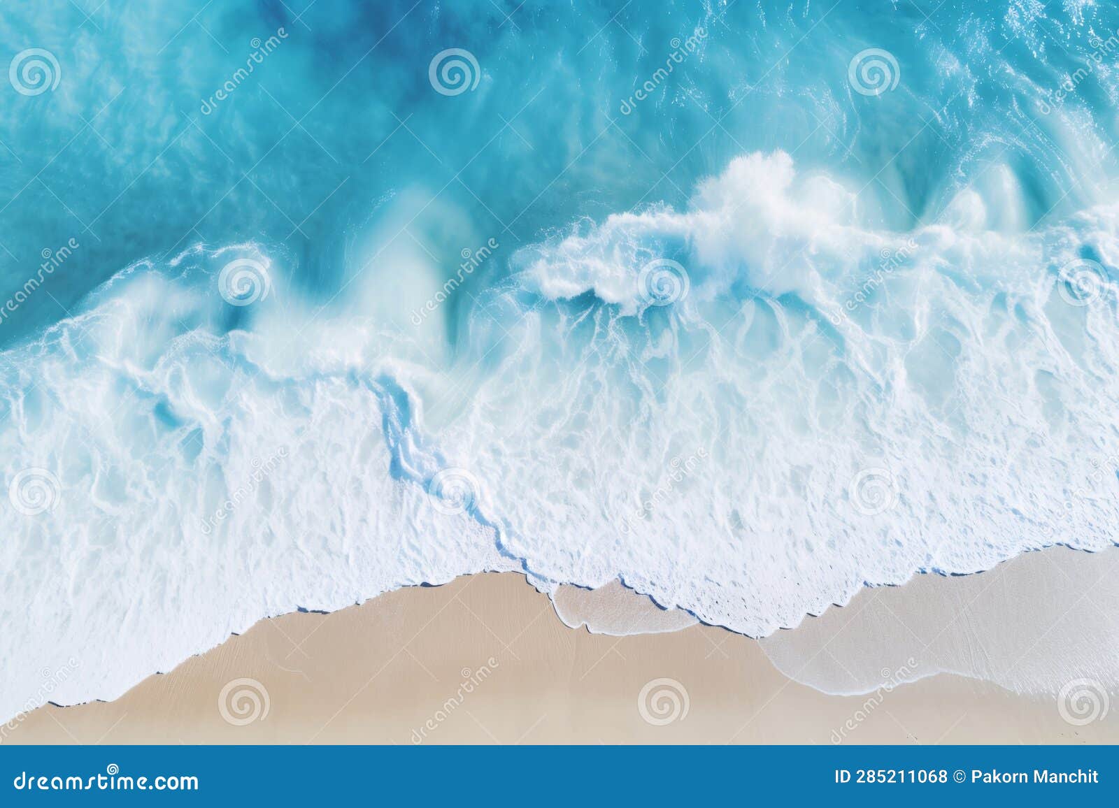 a blue water wave in the beach, in the style of teal and beige, spectacular backdrops