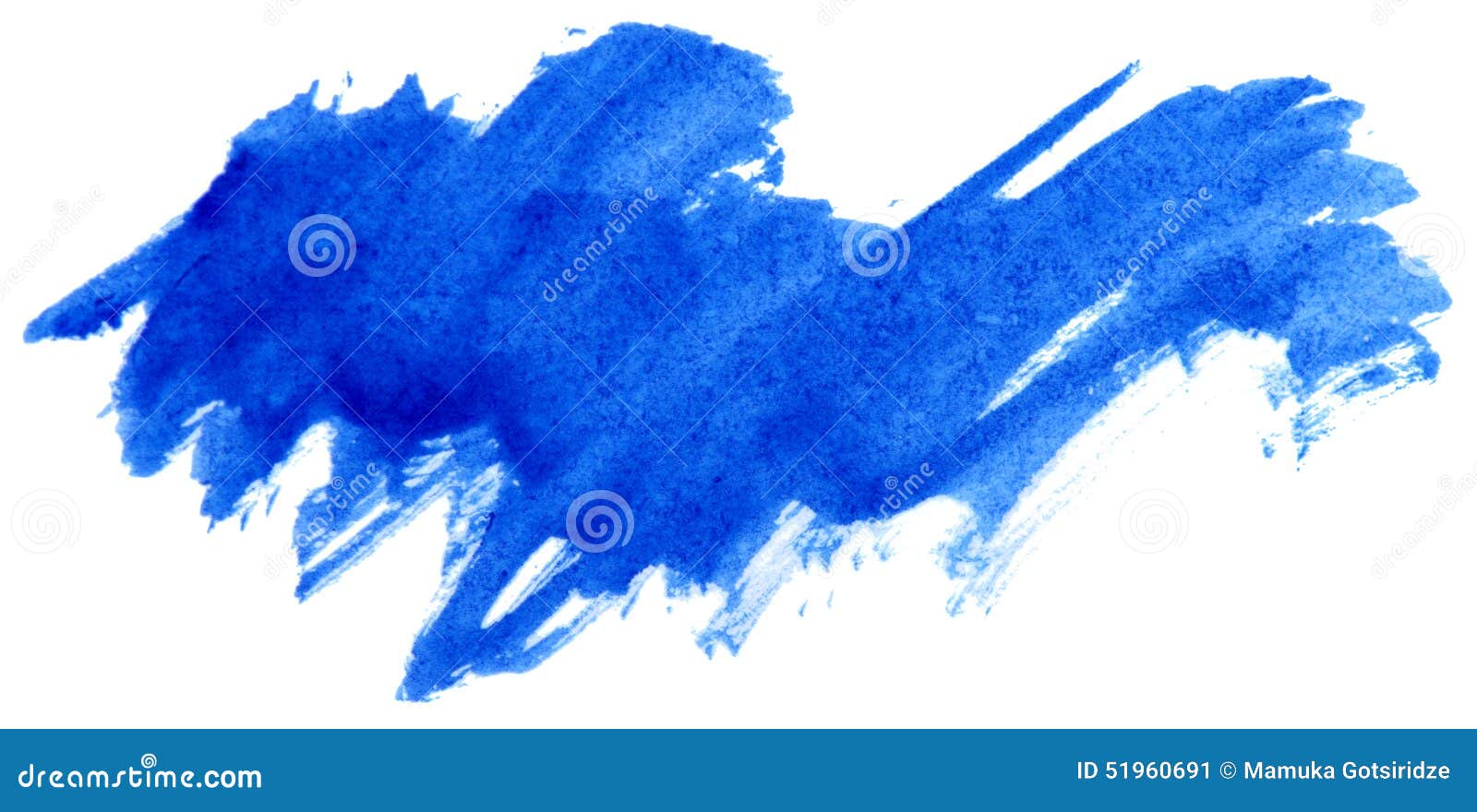 blue watercolor abstract paint stroke