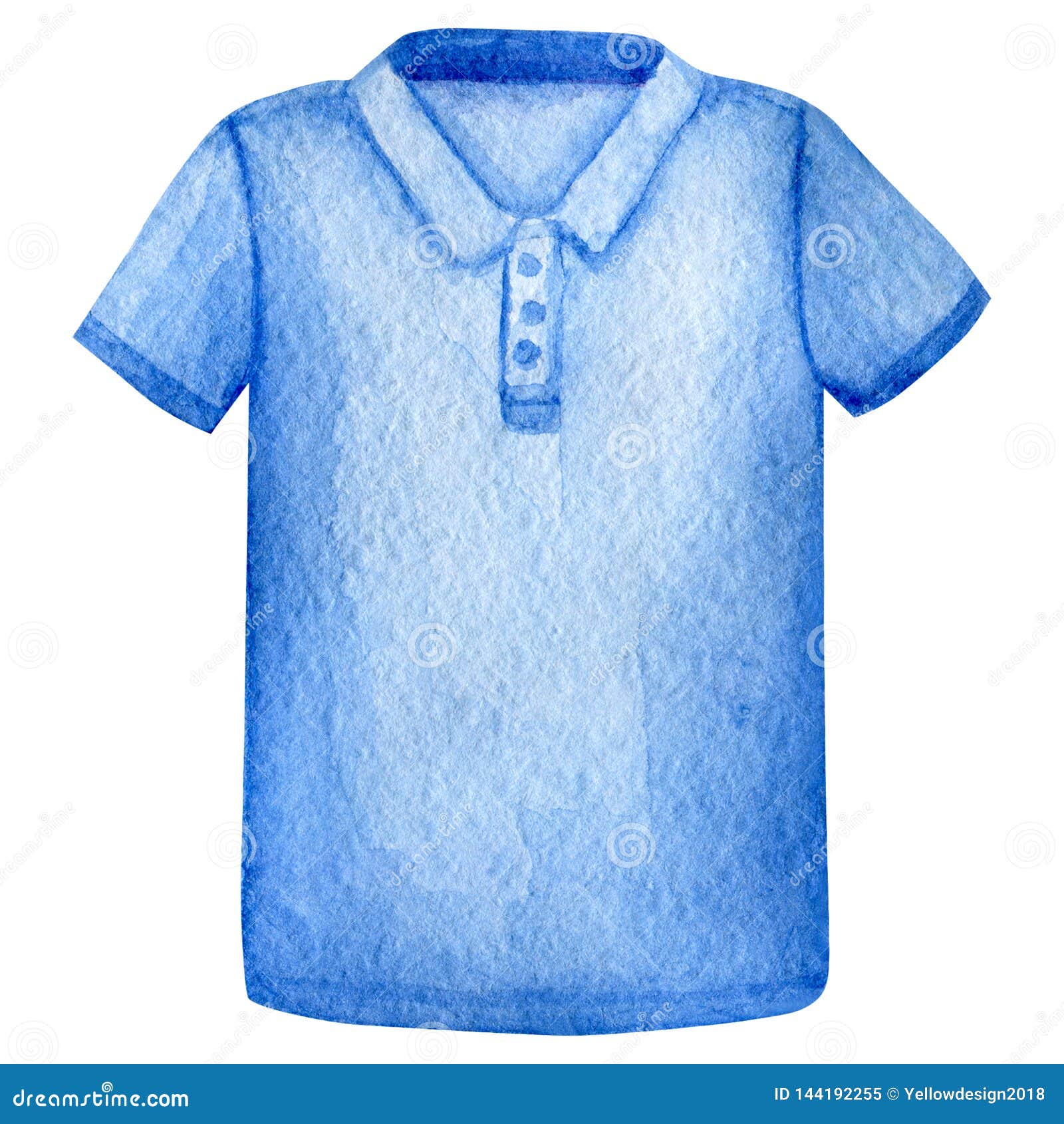 Blue Watercolor Polo T-shirt Design Template. Watercolour Stock ...