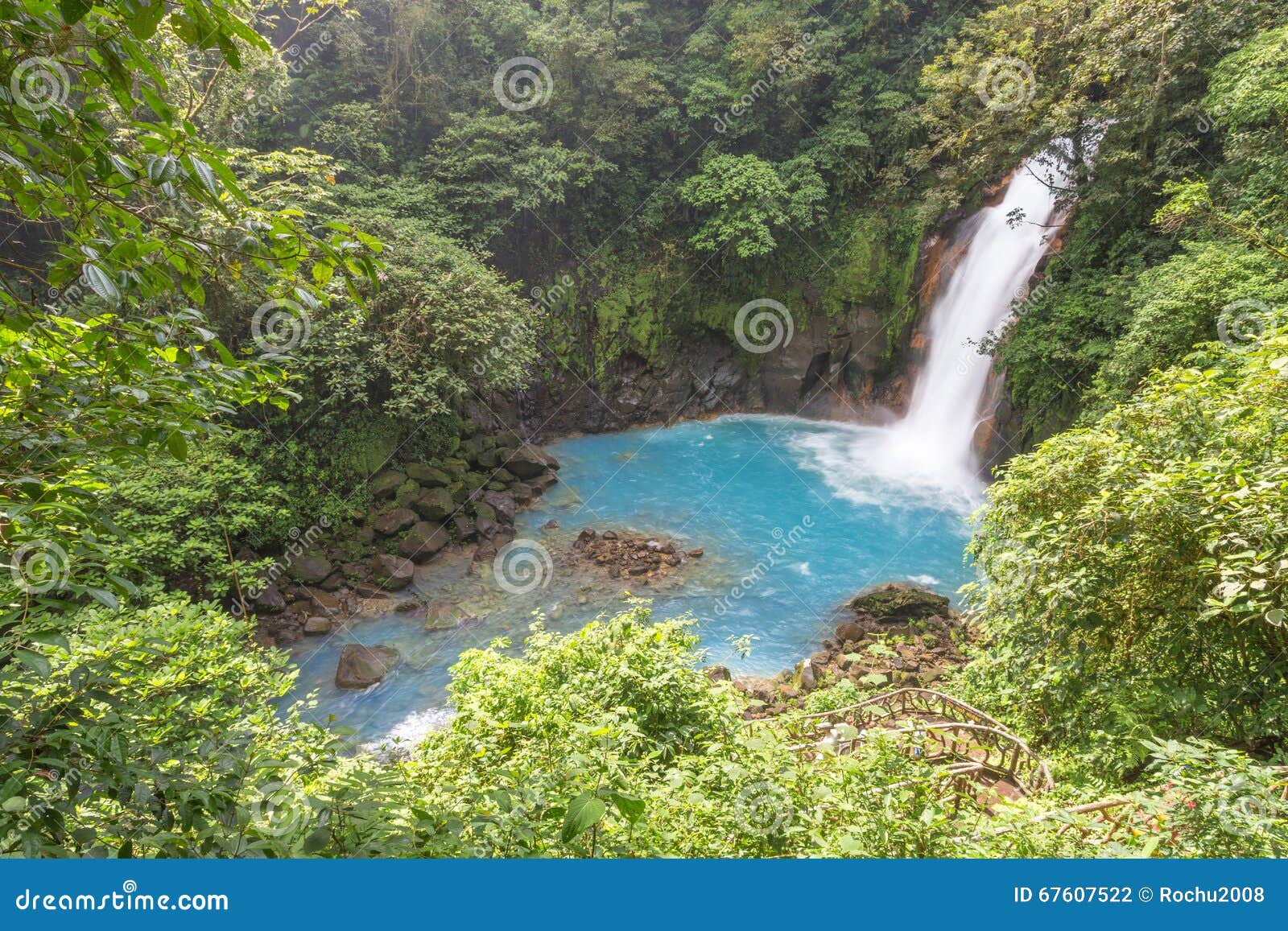 blue waterfall in costa rica