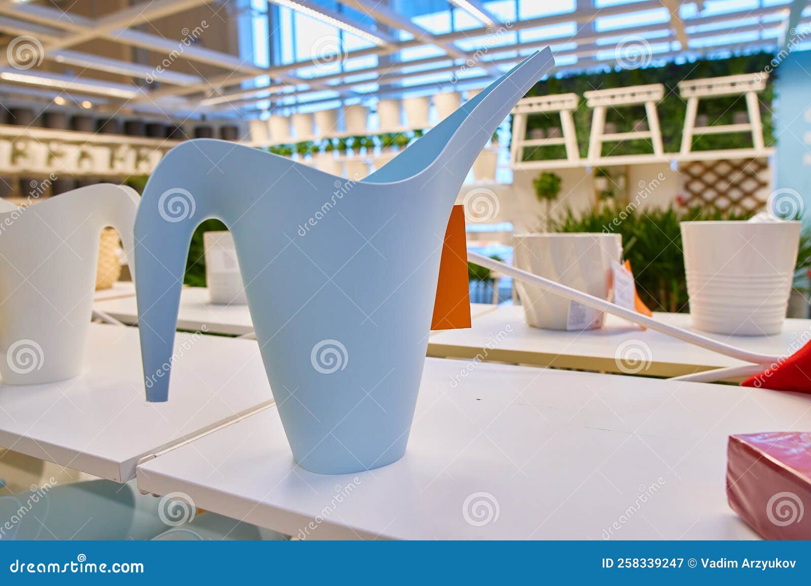 Blue Watering Can for Watering Indoor Plants and Flowers Stock Image Image of flower, pour