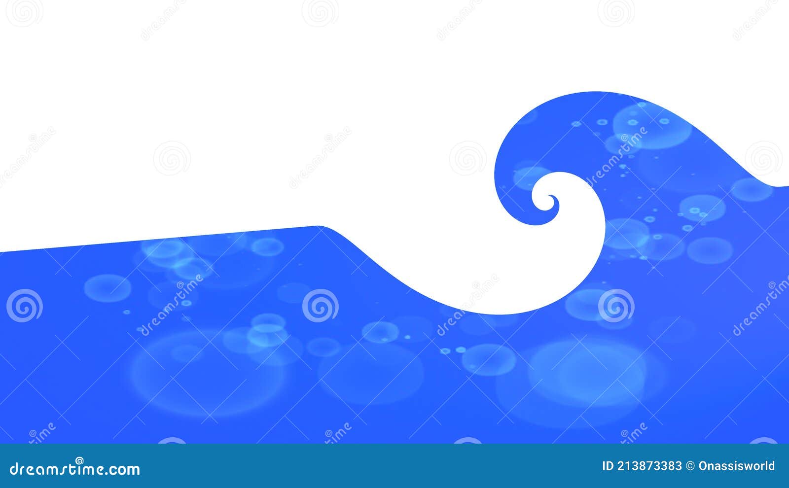 Blue Wave Abstract White Backgrounds Templates Stock Illustration