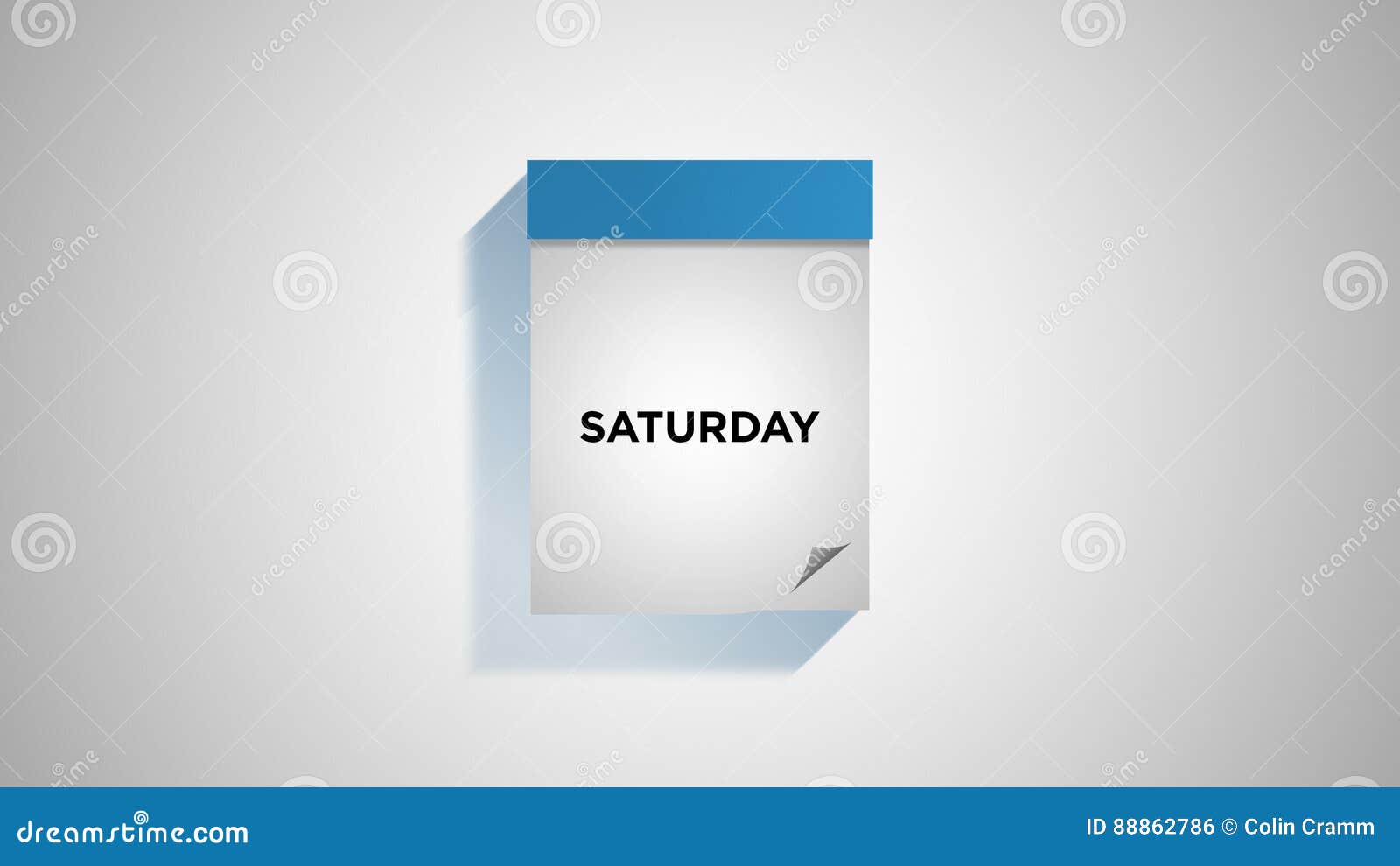 blue weekly calendar showing saturday on a white wall stock sunday through saturday weekly calendar