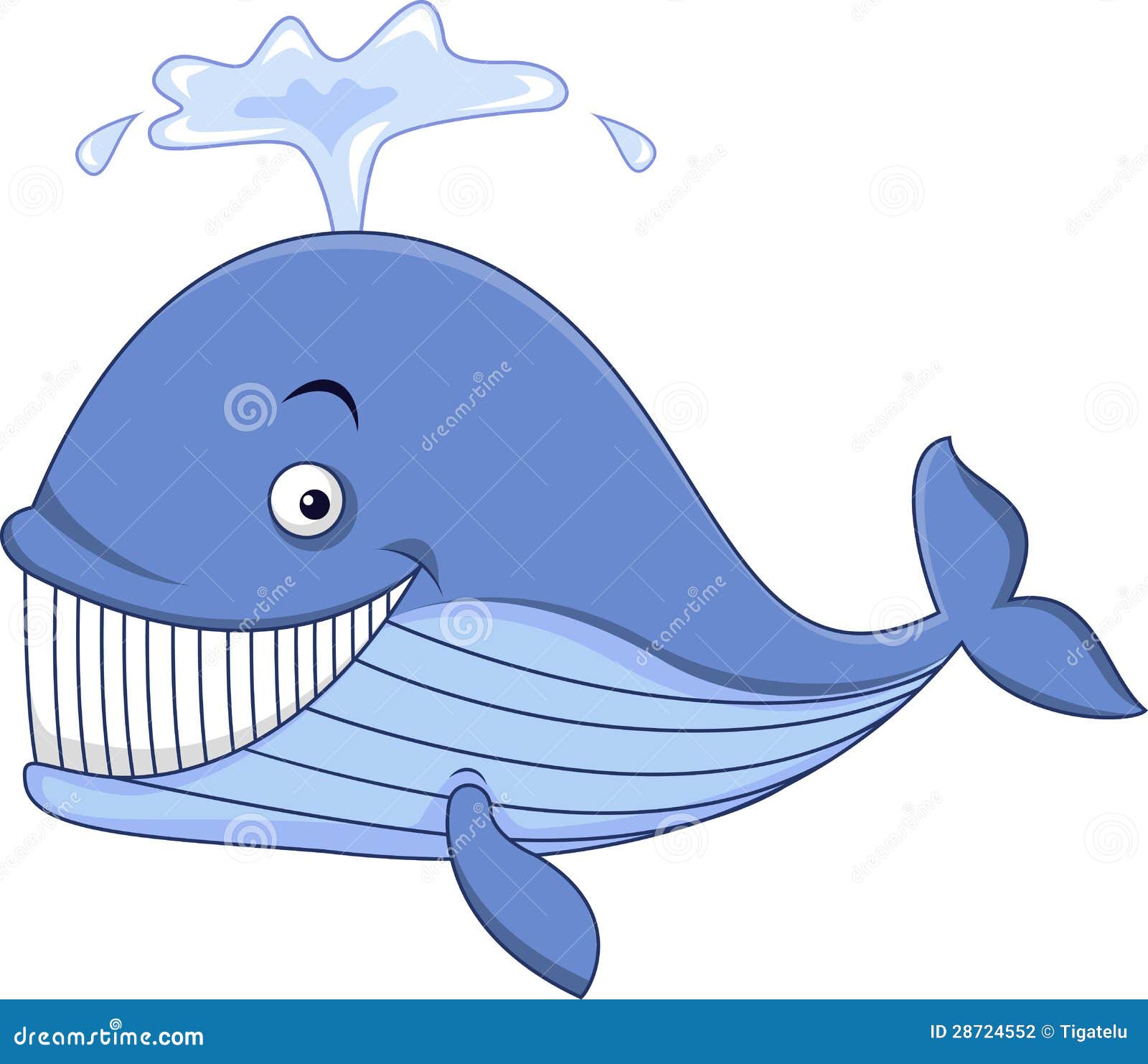 Blue whale cartoon stock vector. Illustration of clipped - 28724552