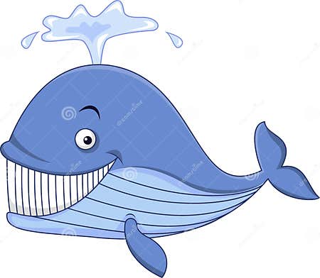 Blue whale cartoon stock vector. Illustration of clipped - 28724552