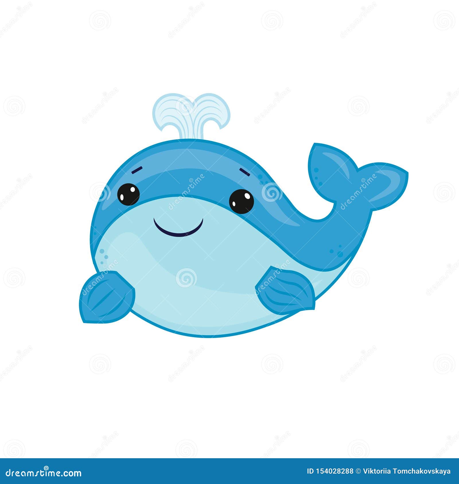 Cartoon Baby Blue Whale